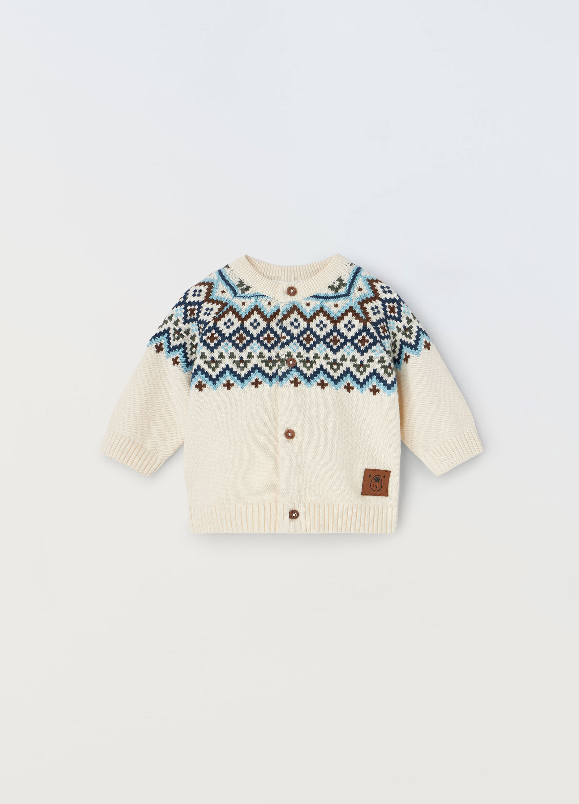 Cardigan tricot in puro cotone neonato_0