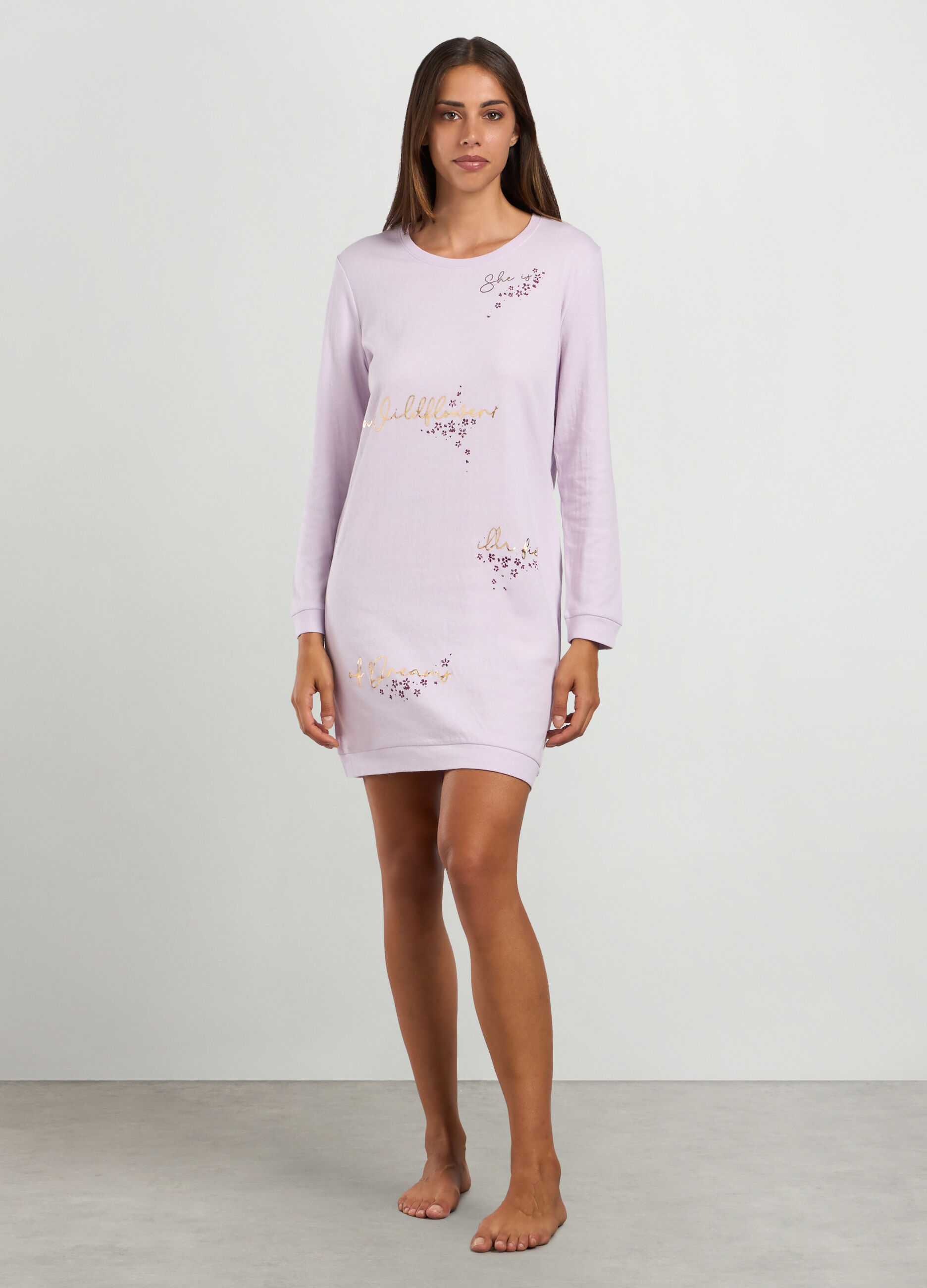 Camicia da notte in puro cotone donna_0