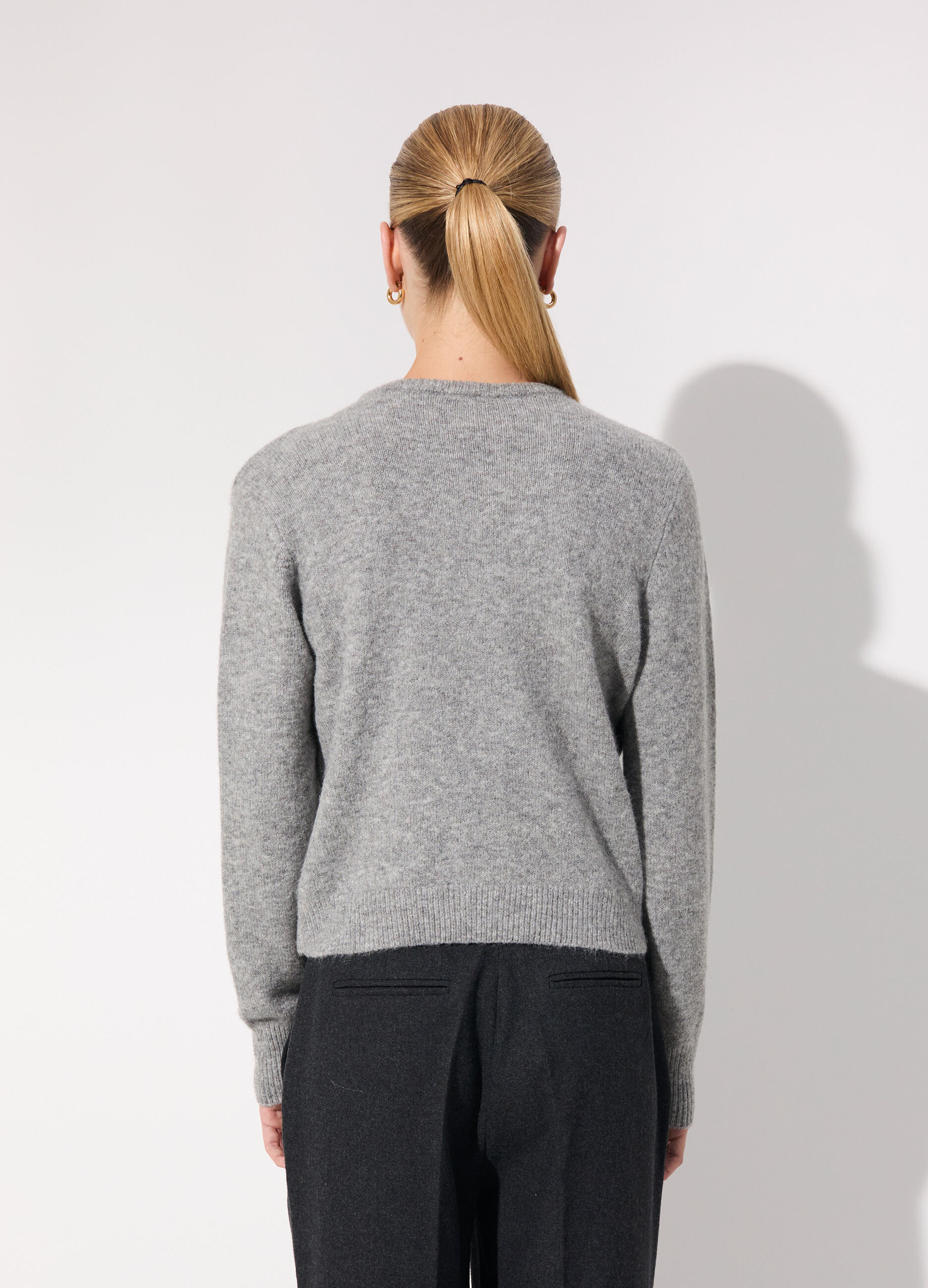 Maglia in misto lana con cut out donna_2