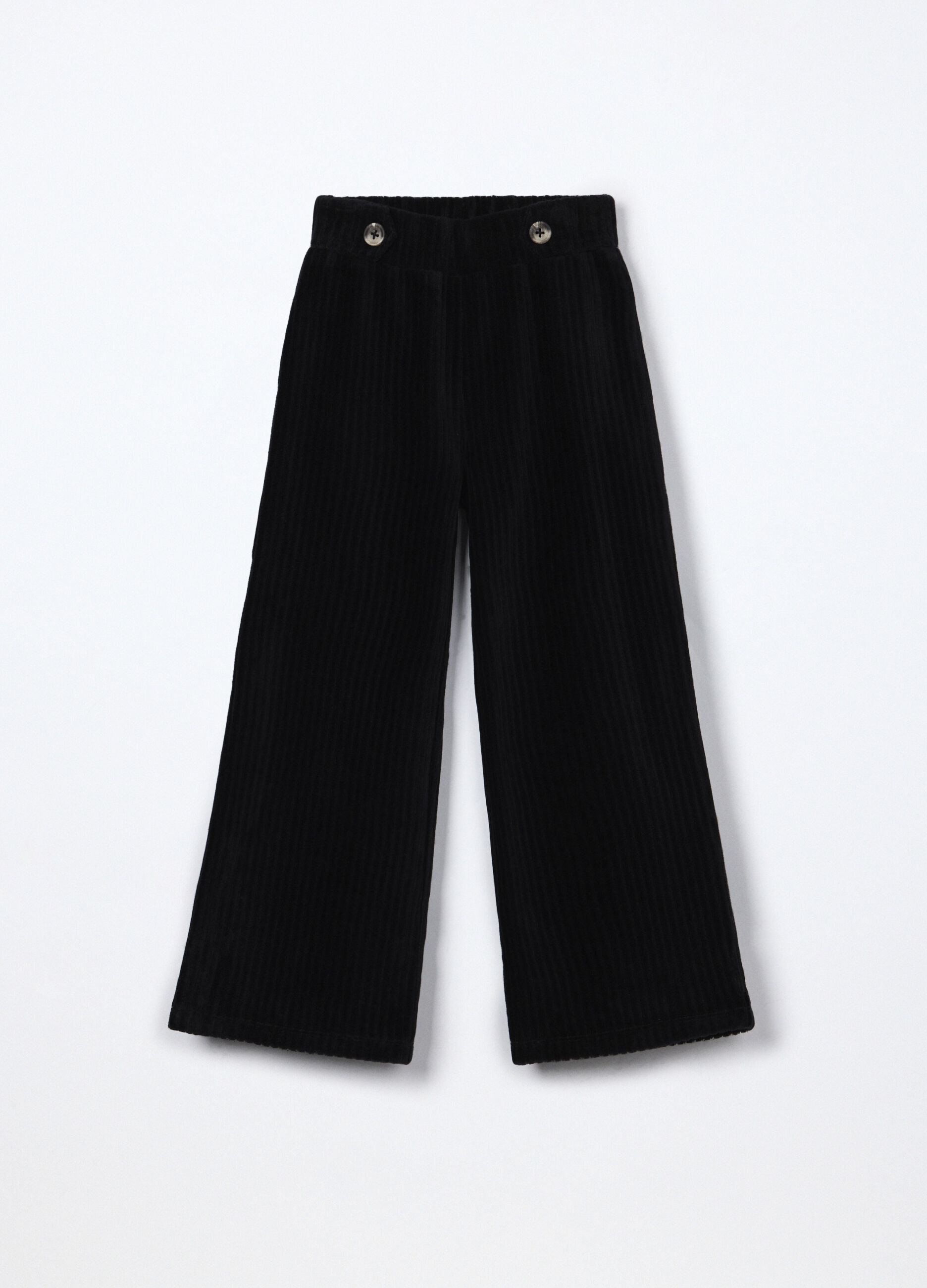 Pantaloni misto cotone velour bambina_0