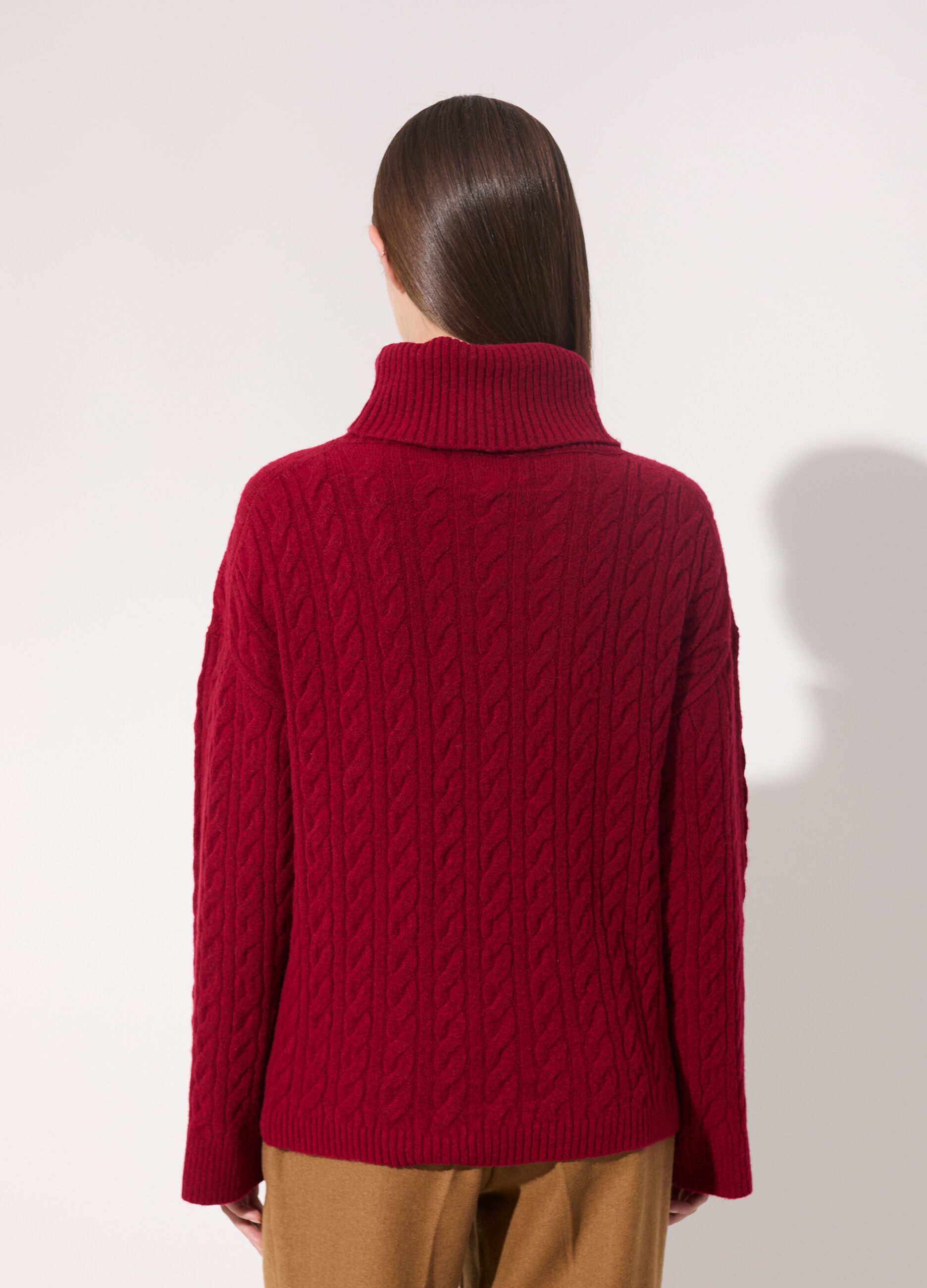 Dolcevita in misto lana a trecce donna_2