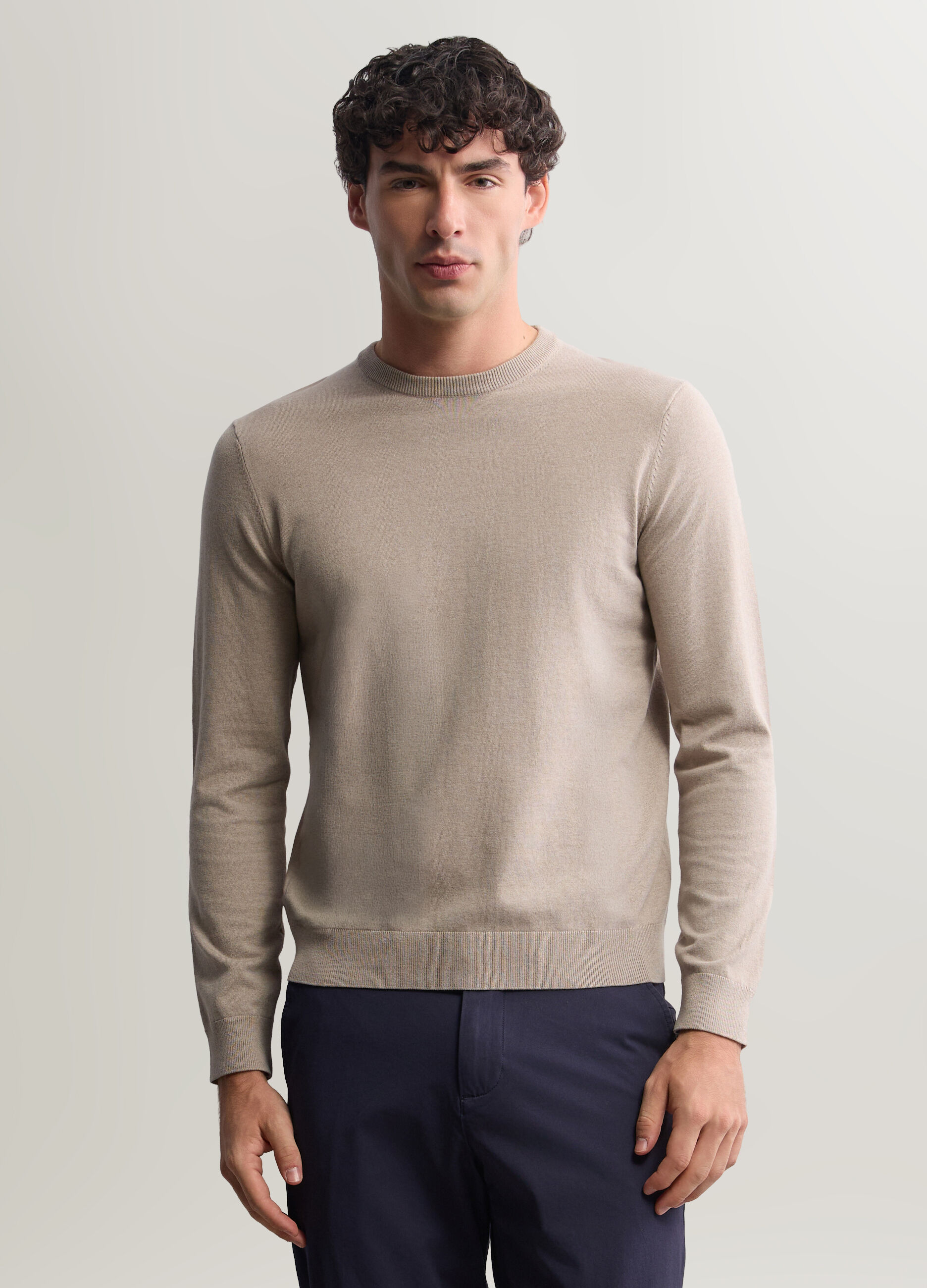 Maglione girocollo in misto cotone uomo