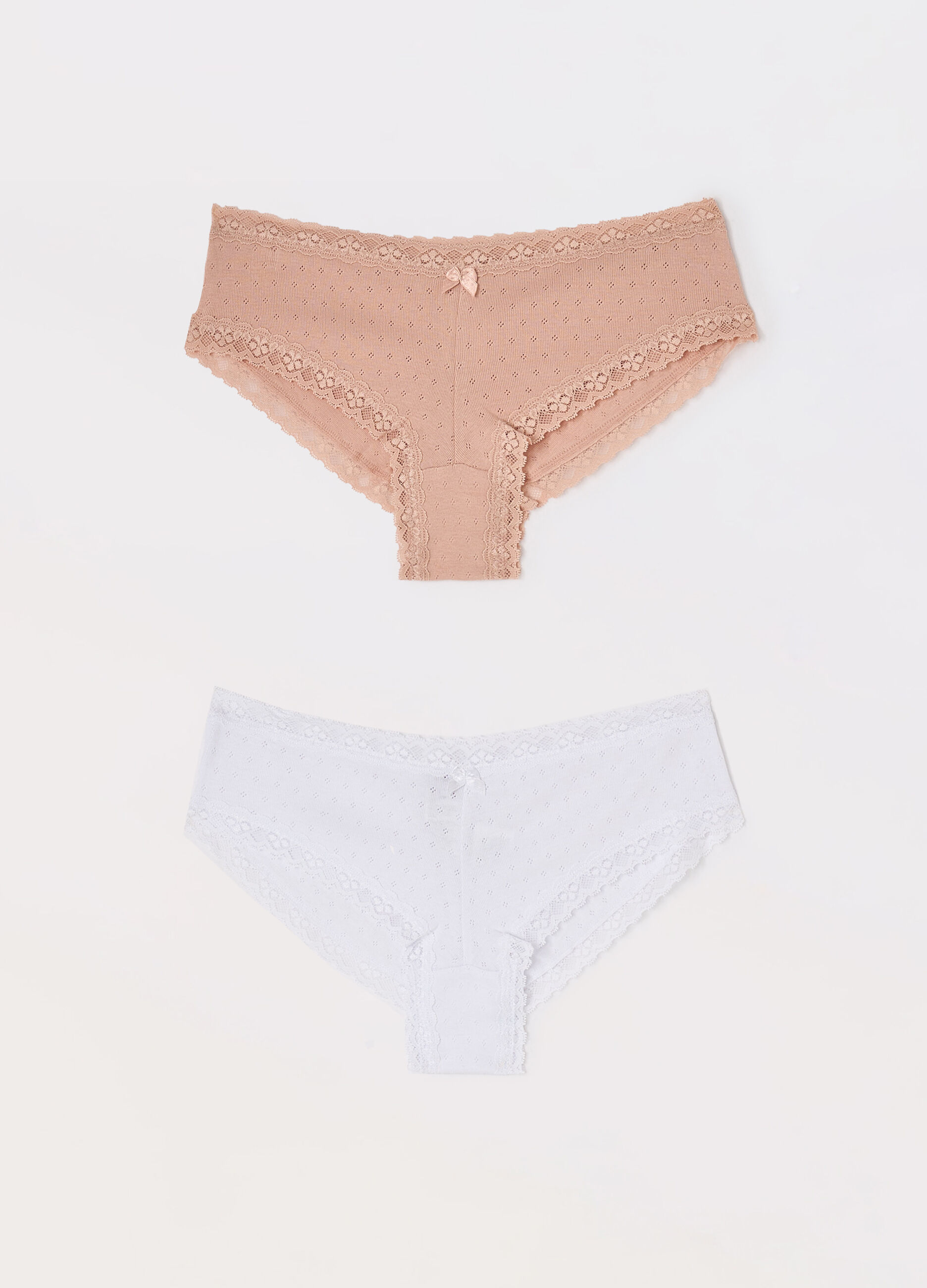 Pack 2 brasiliana in puro cotone pointelle donna