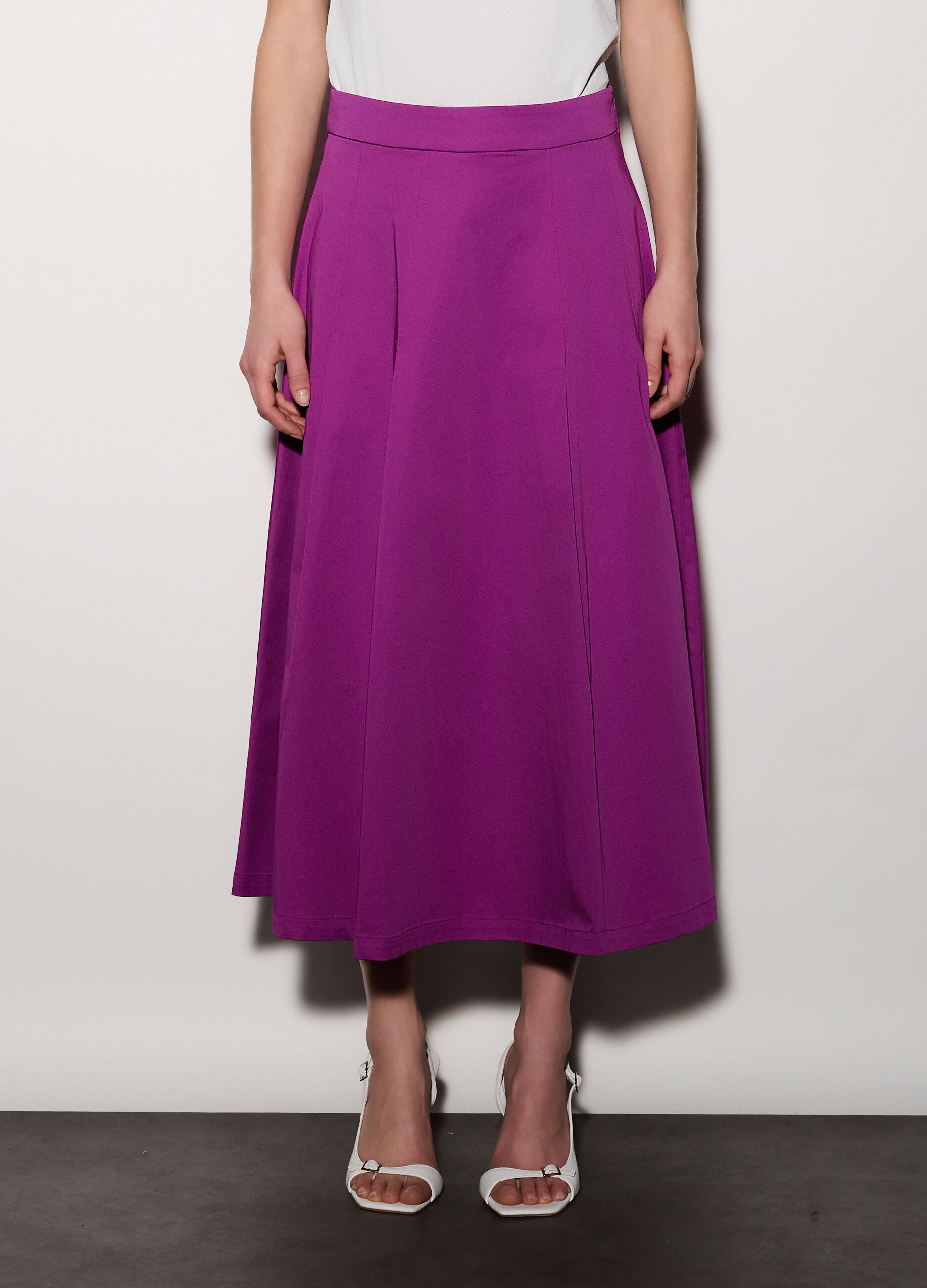 Gonna lunga in cotone stretch donna_1