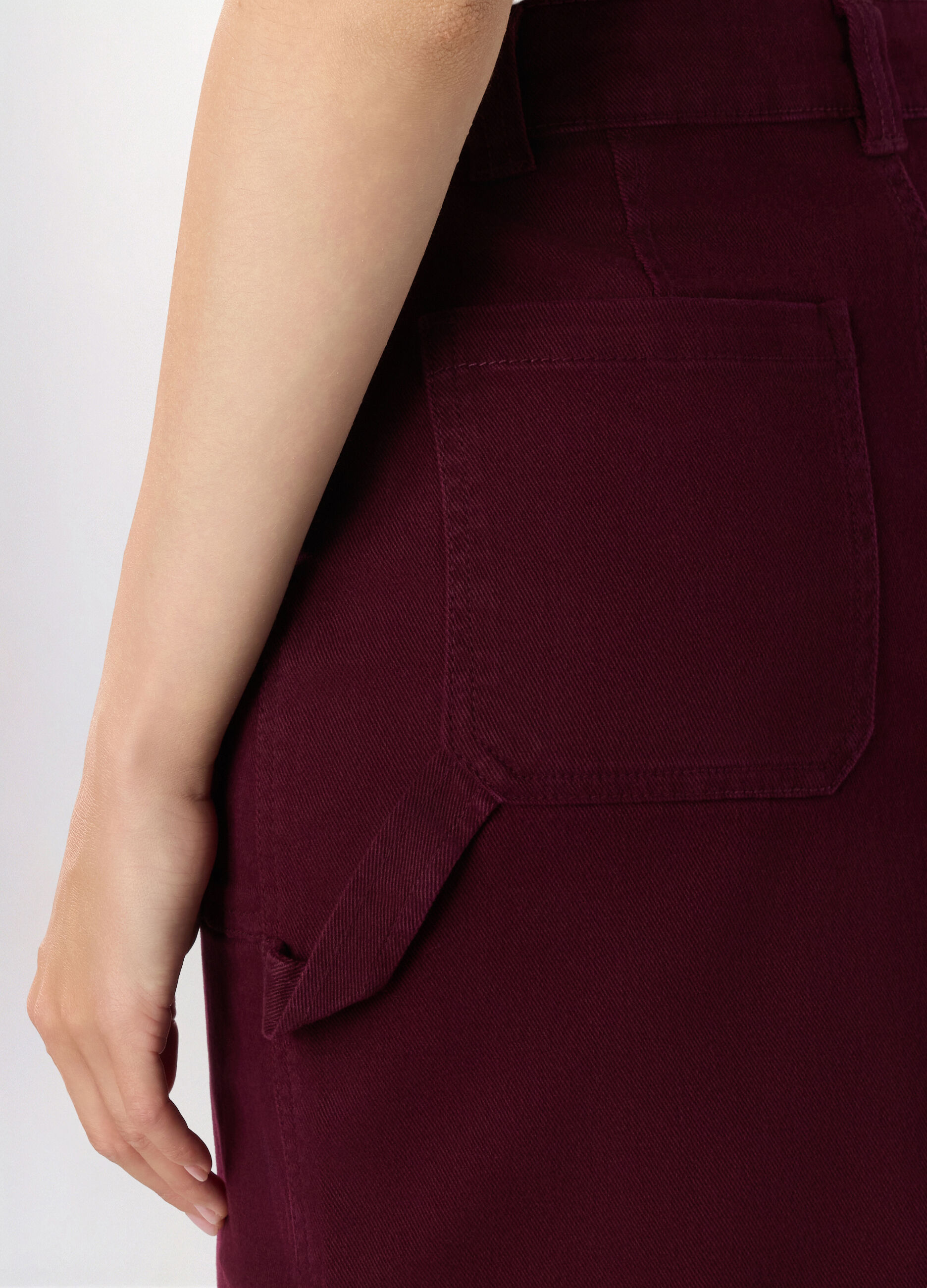 Gonna lunga in denim di cotone stretch donna_2