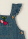 Salopette blu denim in puro cotone da neonata_2