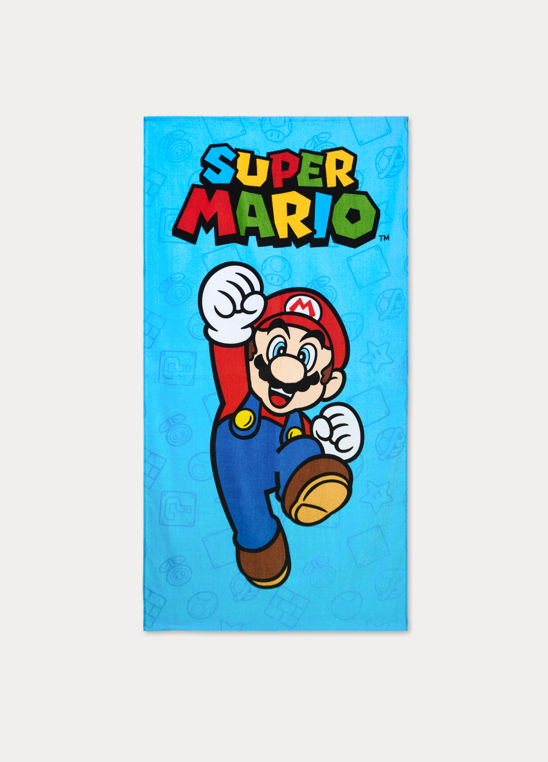 Telo mare Supermario in spugna di puro cotone bambino_0