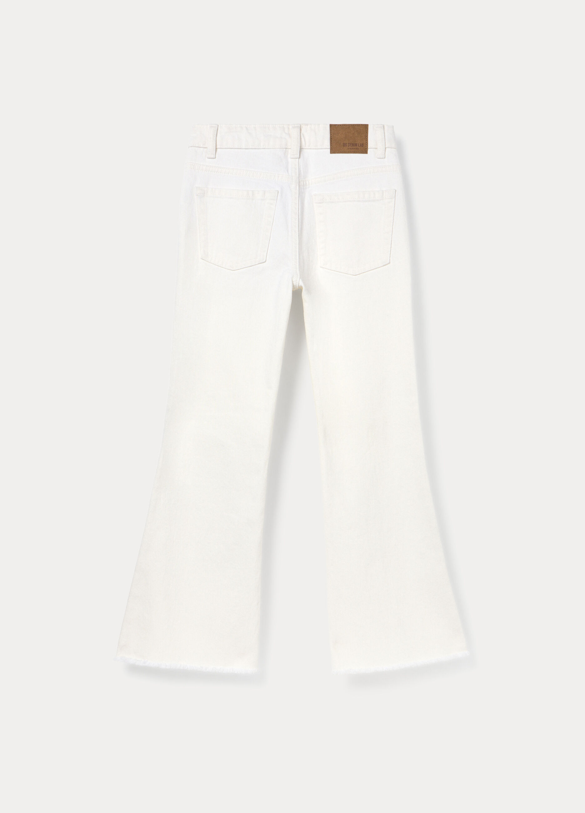 Pantaloni flare fit in denim stretch ragazza_1