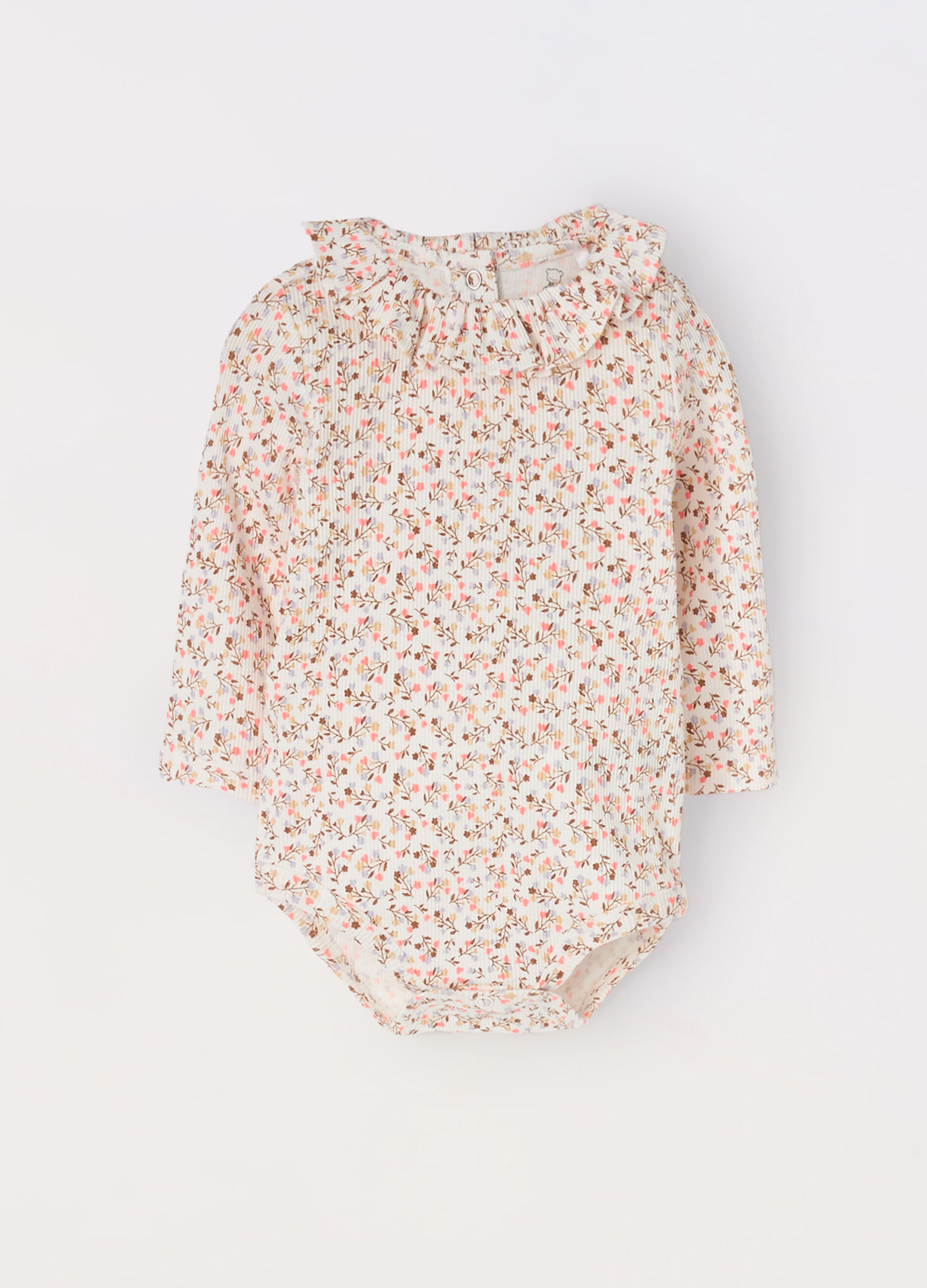 Body in costina di cotone stretch neonata_0