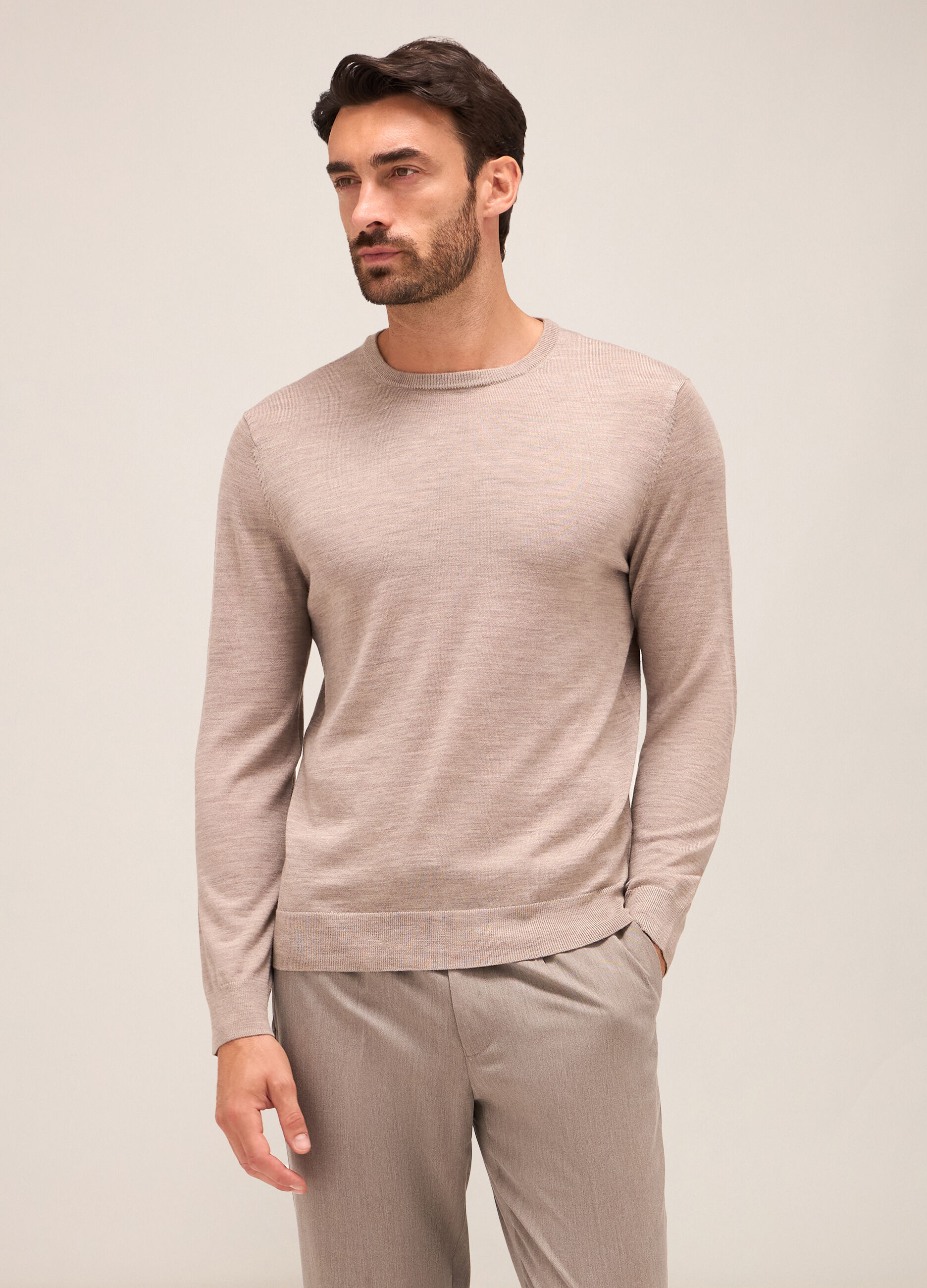 Maglione girocollo in lana merino uomo_0