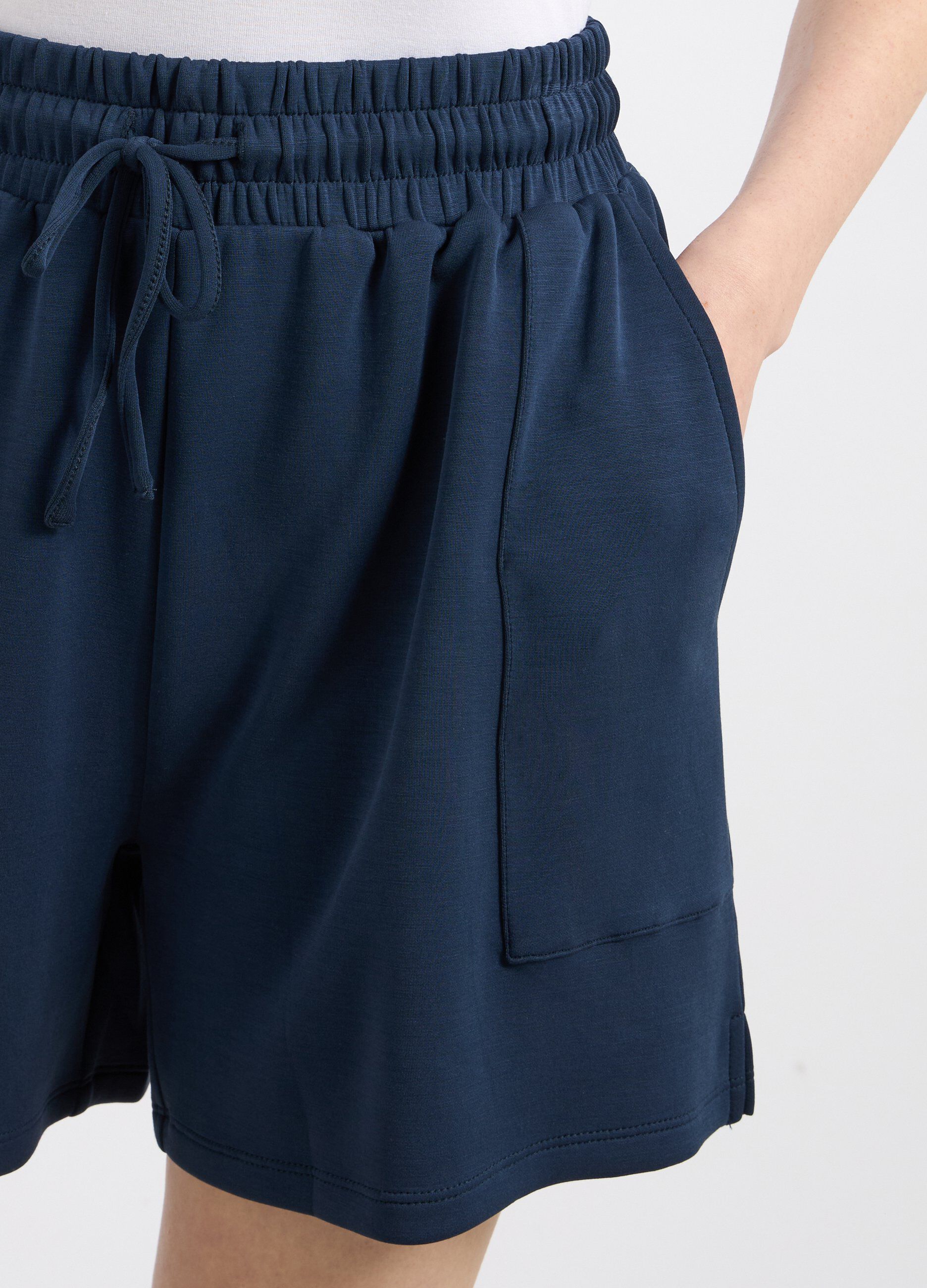 Shorts in misto cotone stretch donna_2