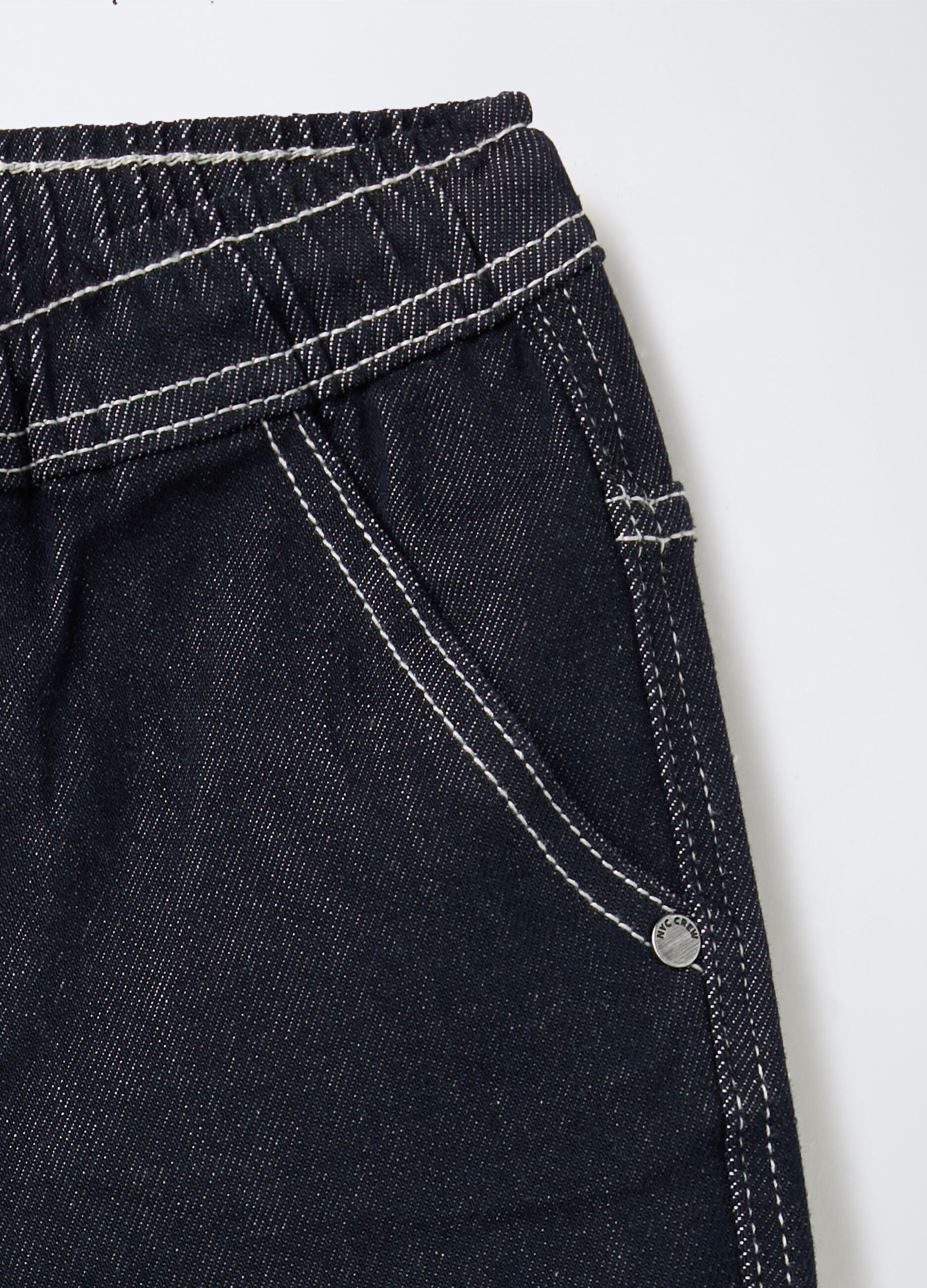 Jogger in denim misto cotone Wide Leg bambino_2