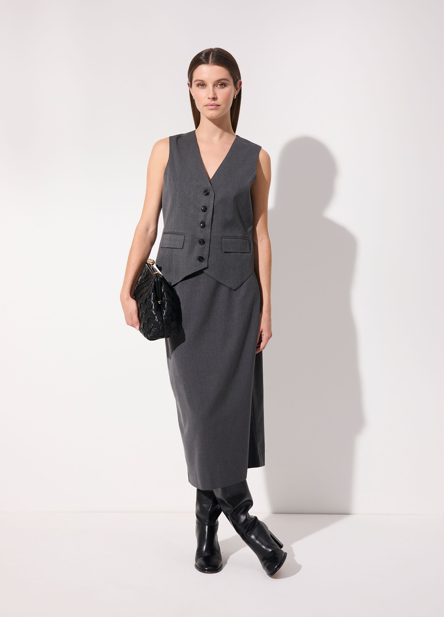 Gilet in lana misto viscosa donna_0