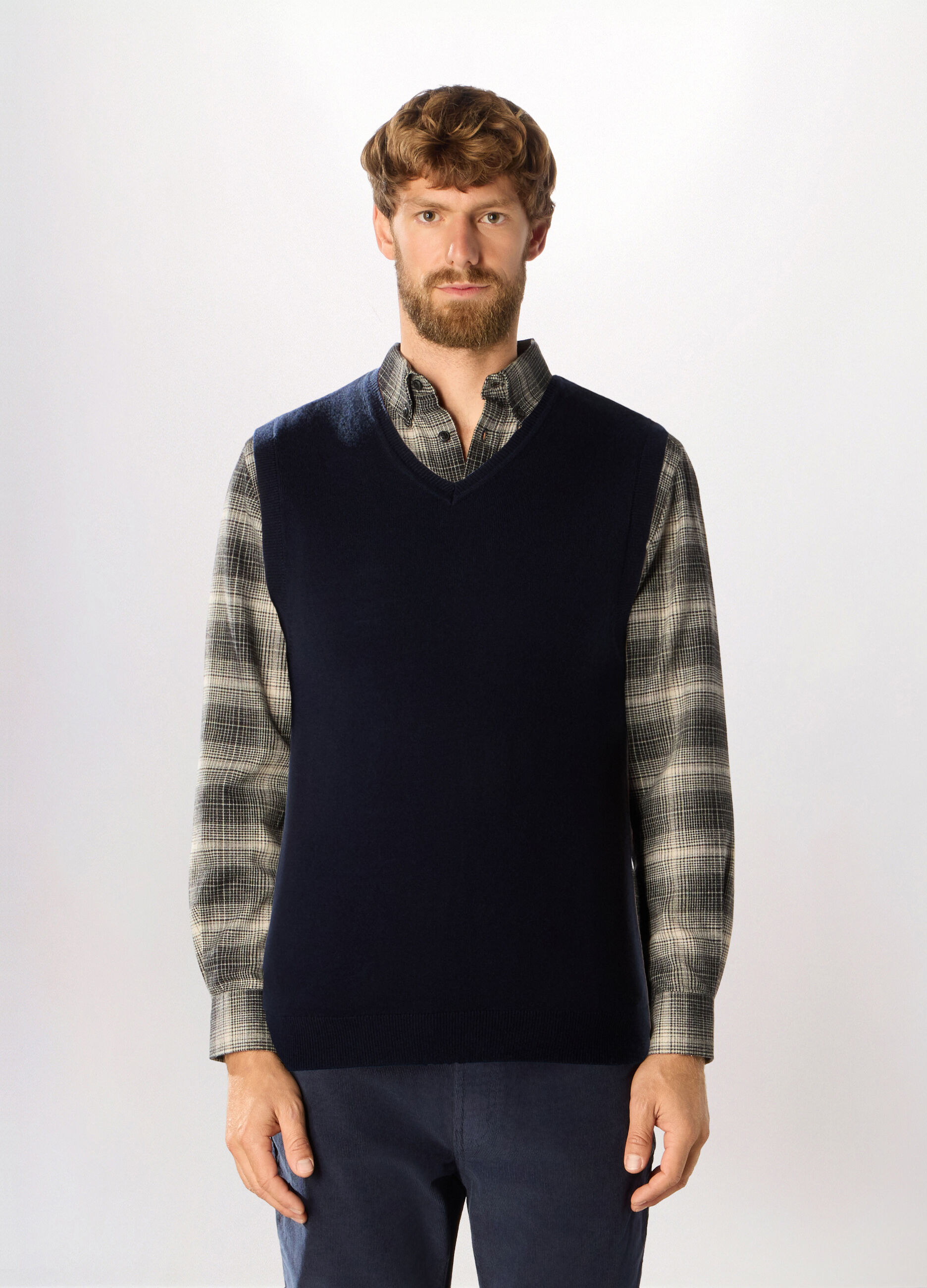 Gilet in maglia rasata uomo_0