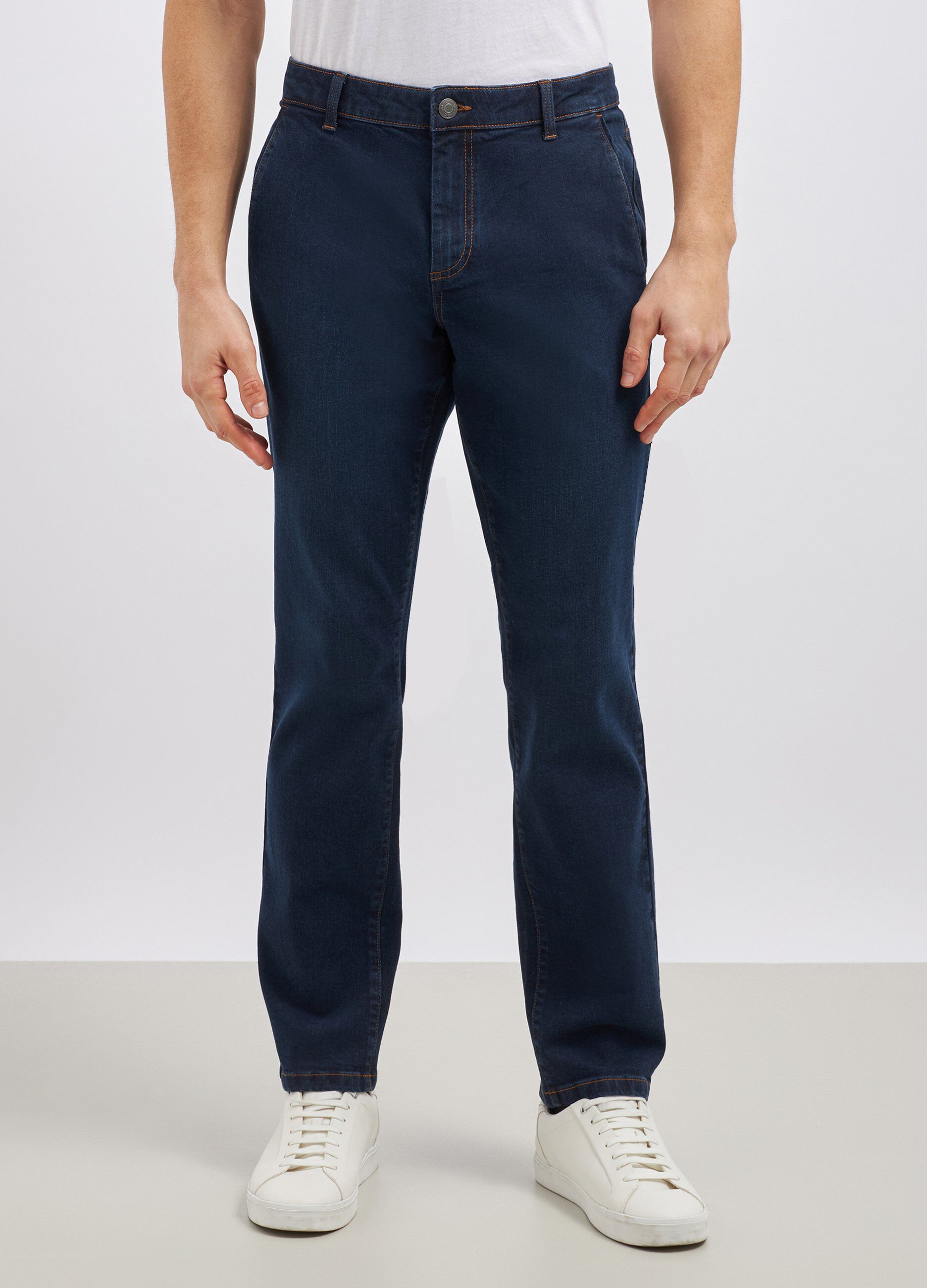 Pantaloni in denim di cotone stretch uomo_1