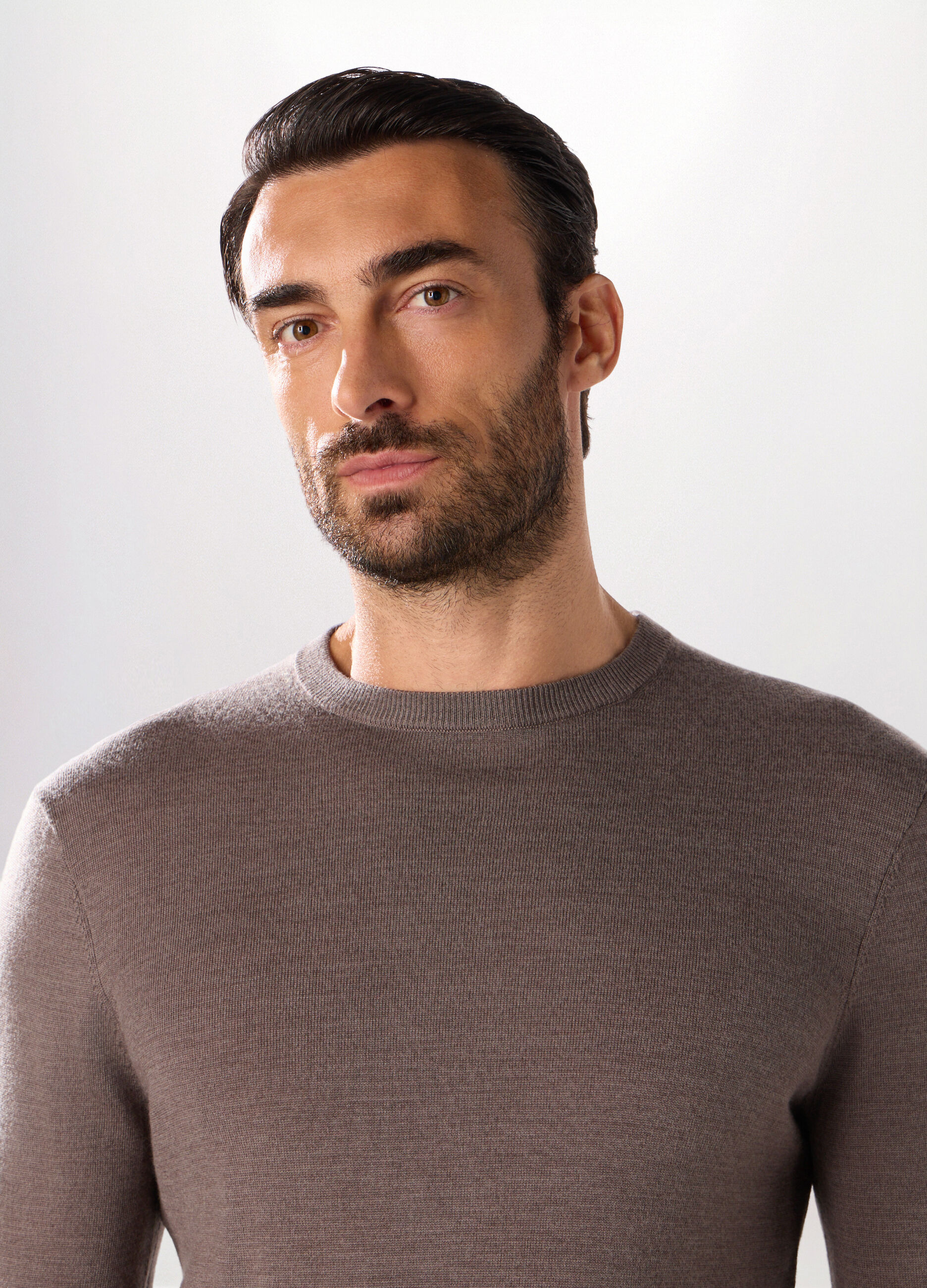 Maglione girocollo in lana merino uomo