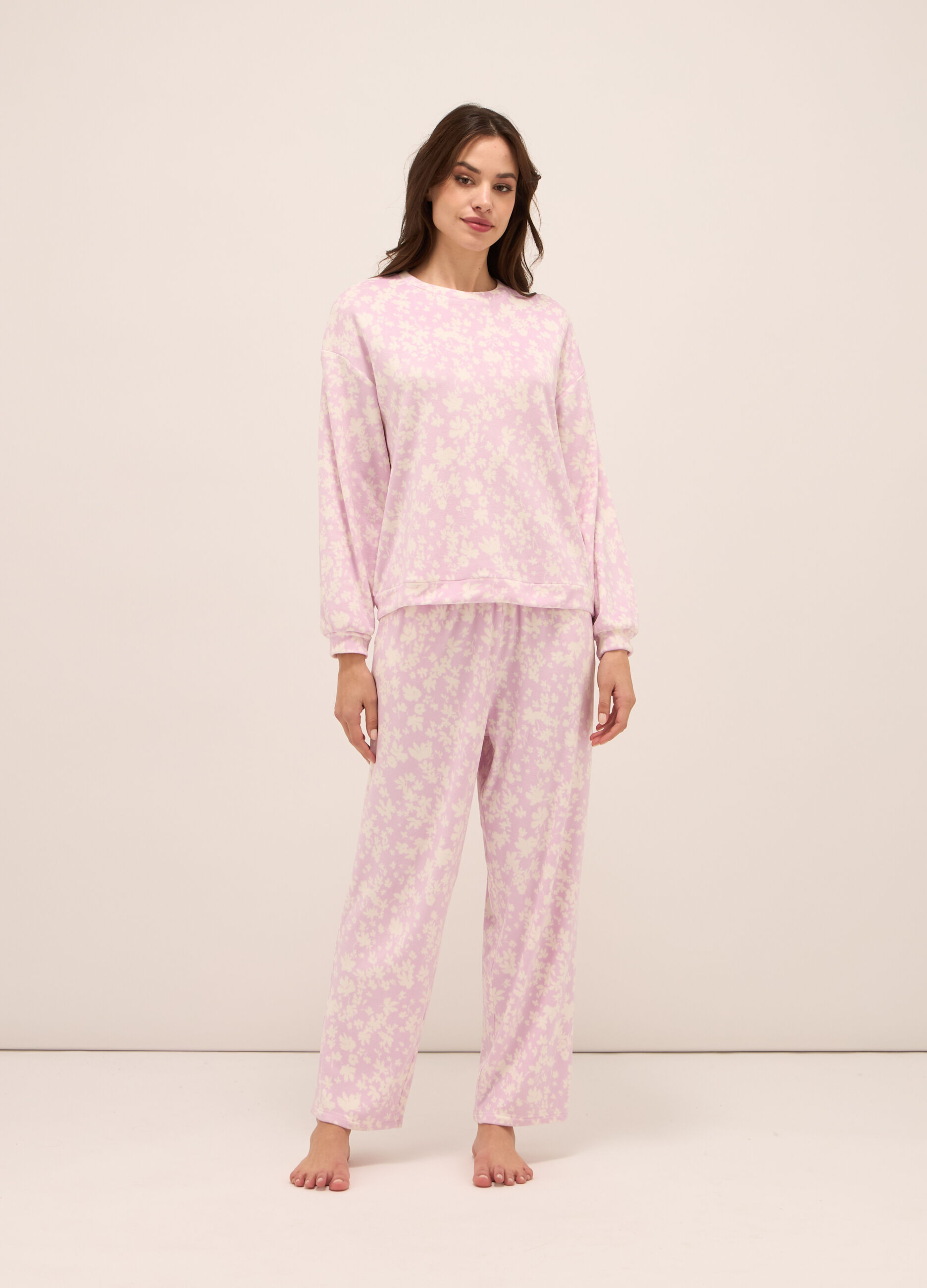 Pantaloni velour pigiama donna_0