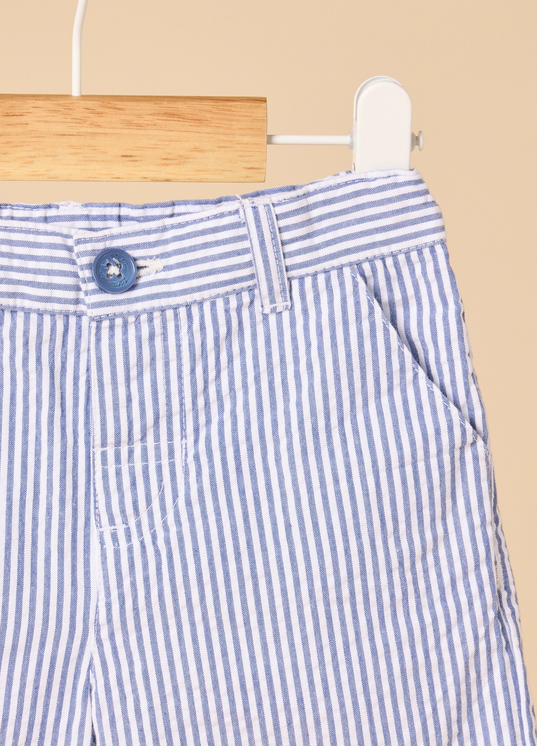 Shorts IANA rigati in puro cotone neonato_1