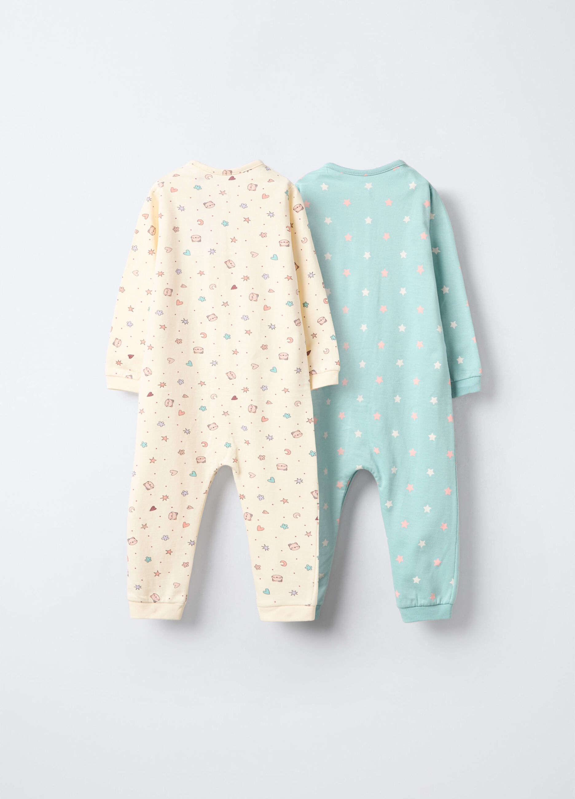 Pack 2 tutine pigiama in felpa di puro cotone neonata_1