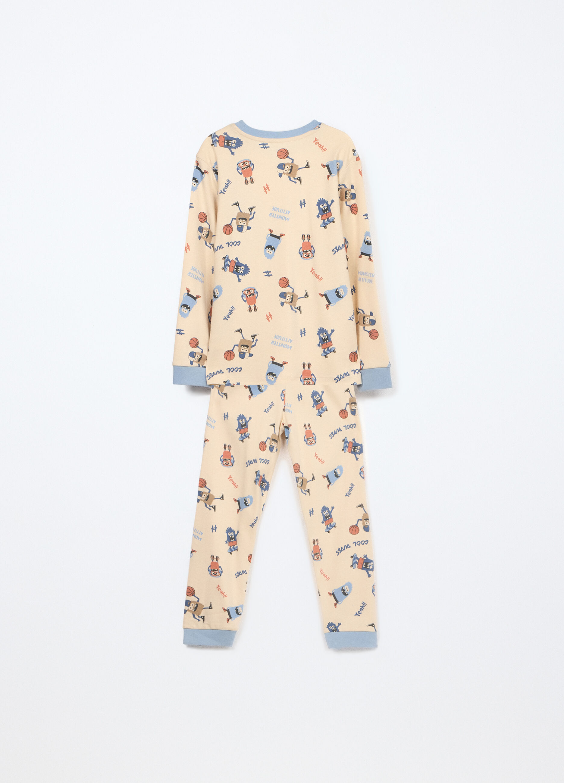 Set pigiama lungo in interlock di puro cotone bambino_1
