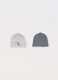 Pack 2 berettini in cotone stretch neonato_0