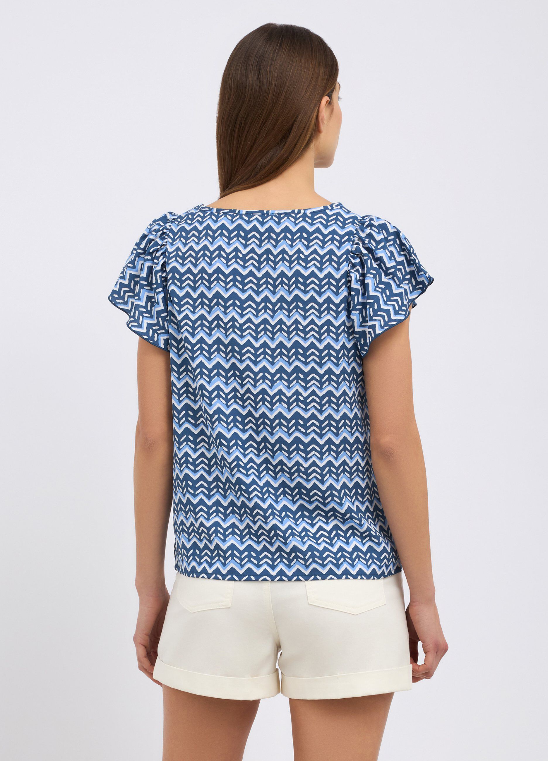 Blusa con maniche ad aletta donna_1