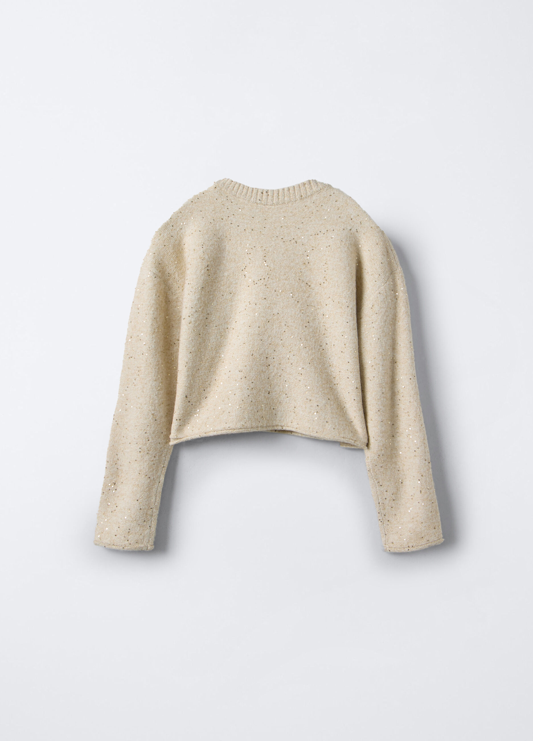 Pullover girocollo con paillettes ragazza_1