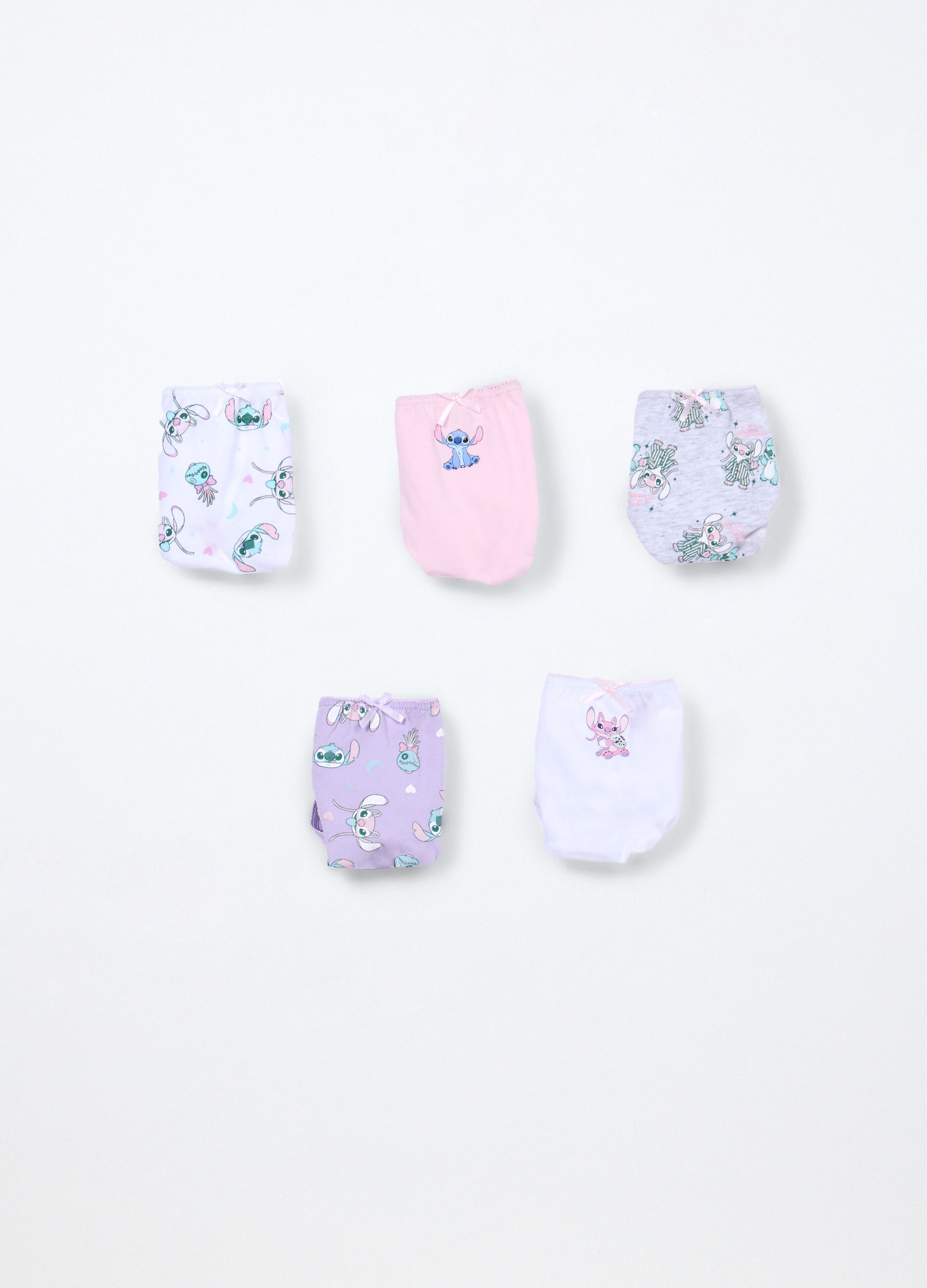 Pack 5 slip multicolor in jersey di puro cotone bambina_0