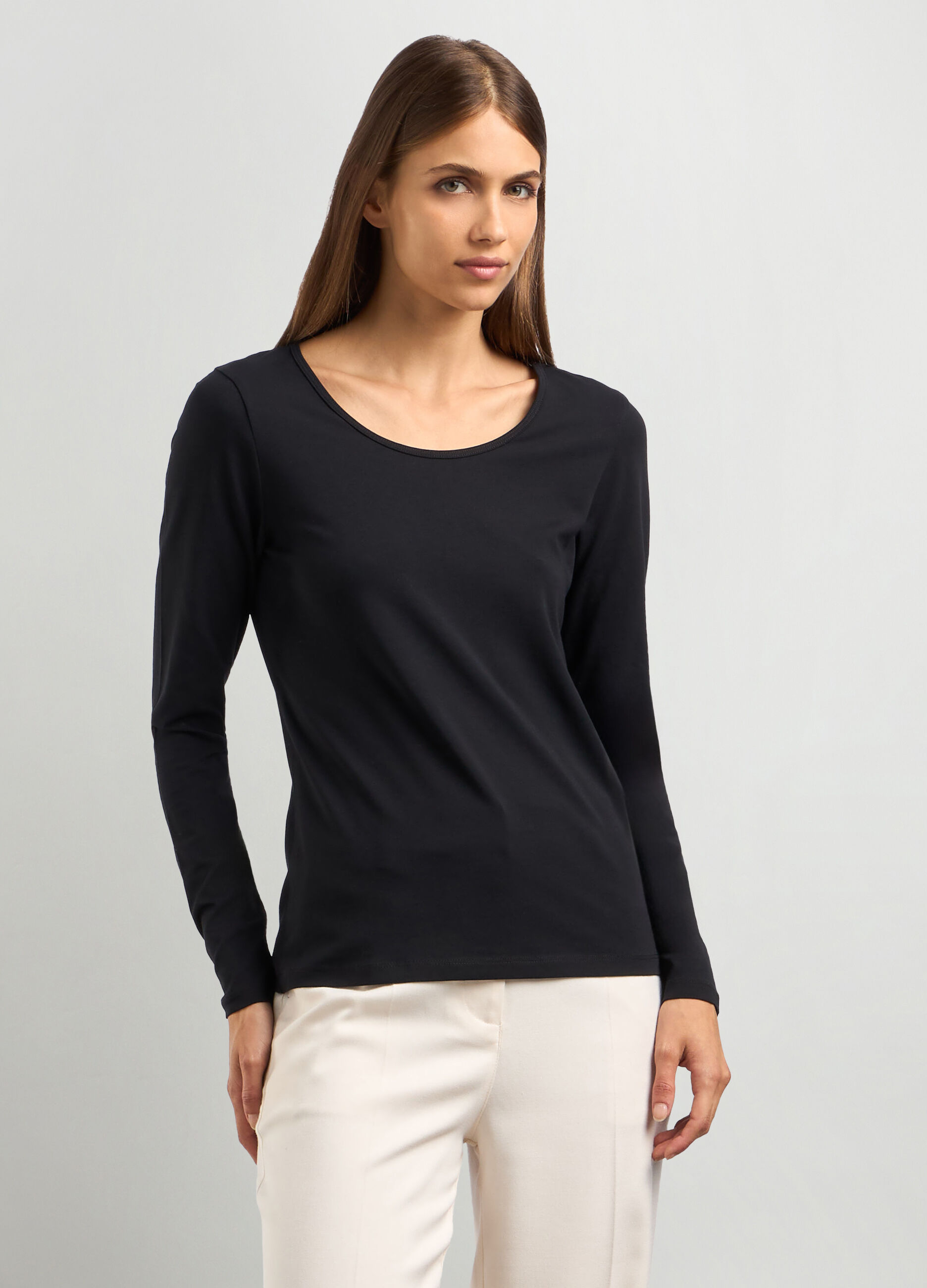 T-shirt in cotone stretch donna_0