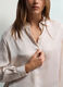Camicia Fit Over con colletto alla francese in raso donna_2