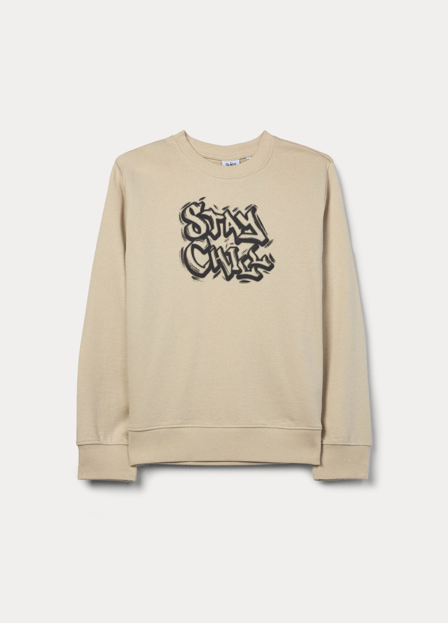 Felpa girocollo in french terry di puro cotone ragazzo_0