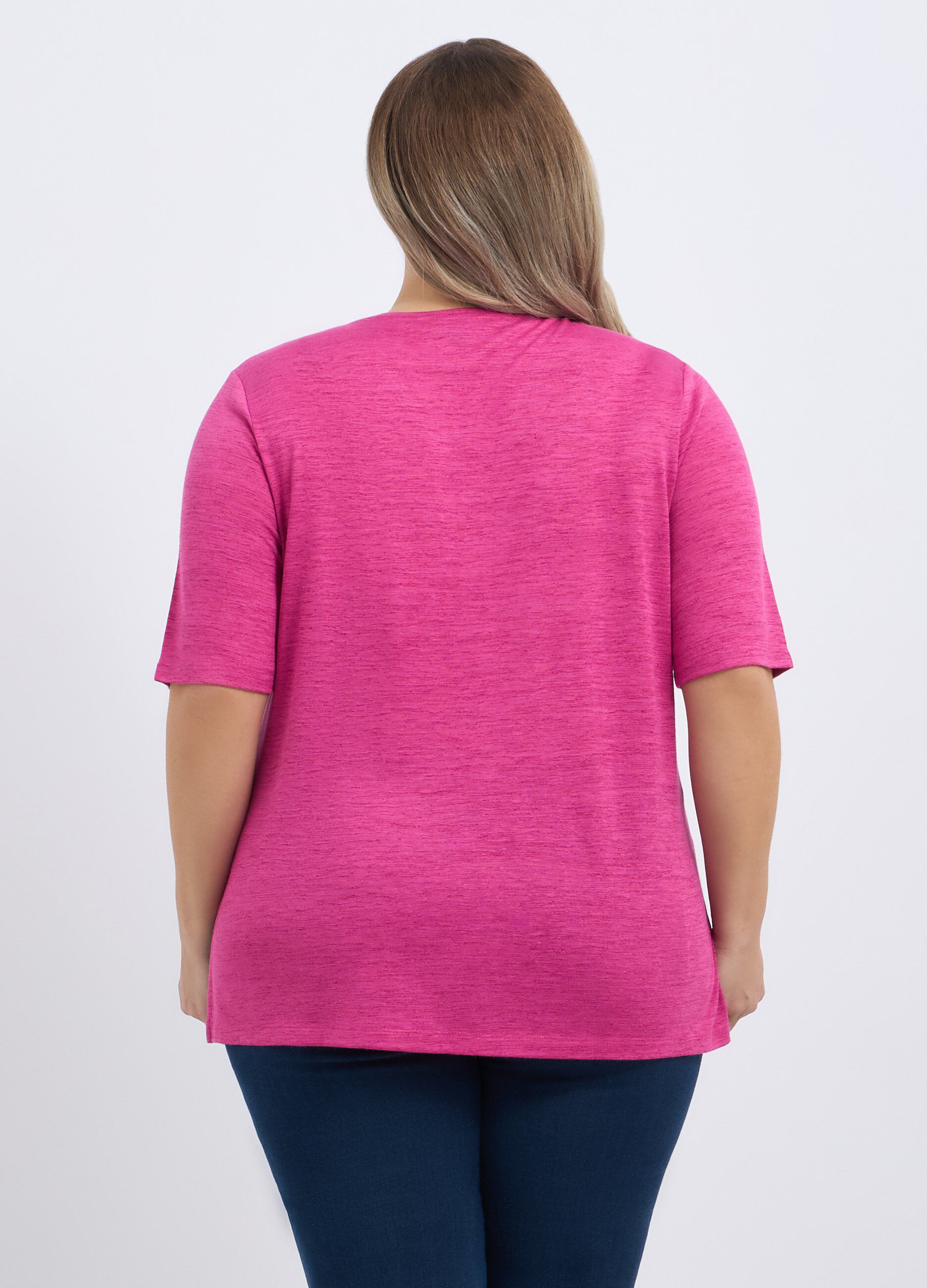 T-shirt in misto viscosa con strass donna curvy_1