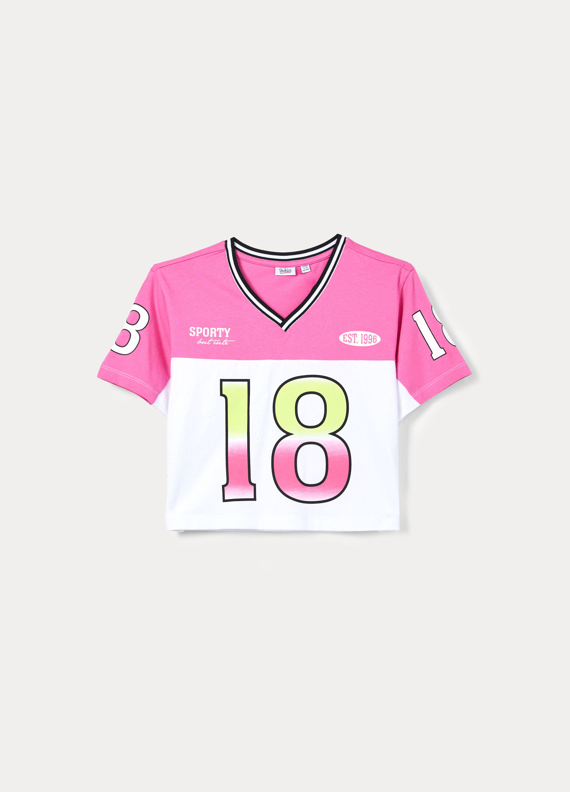 T-shirt con scollo a V ragazza_0