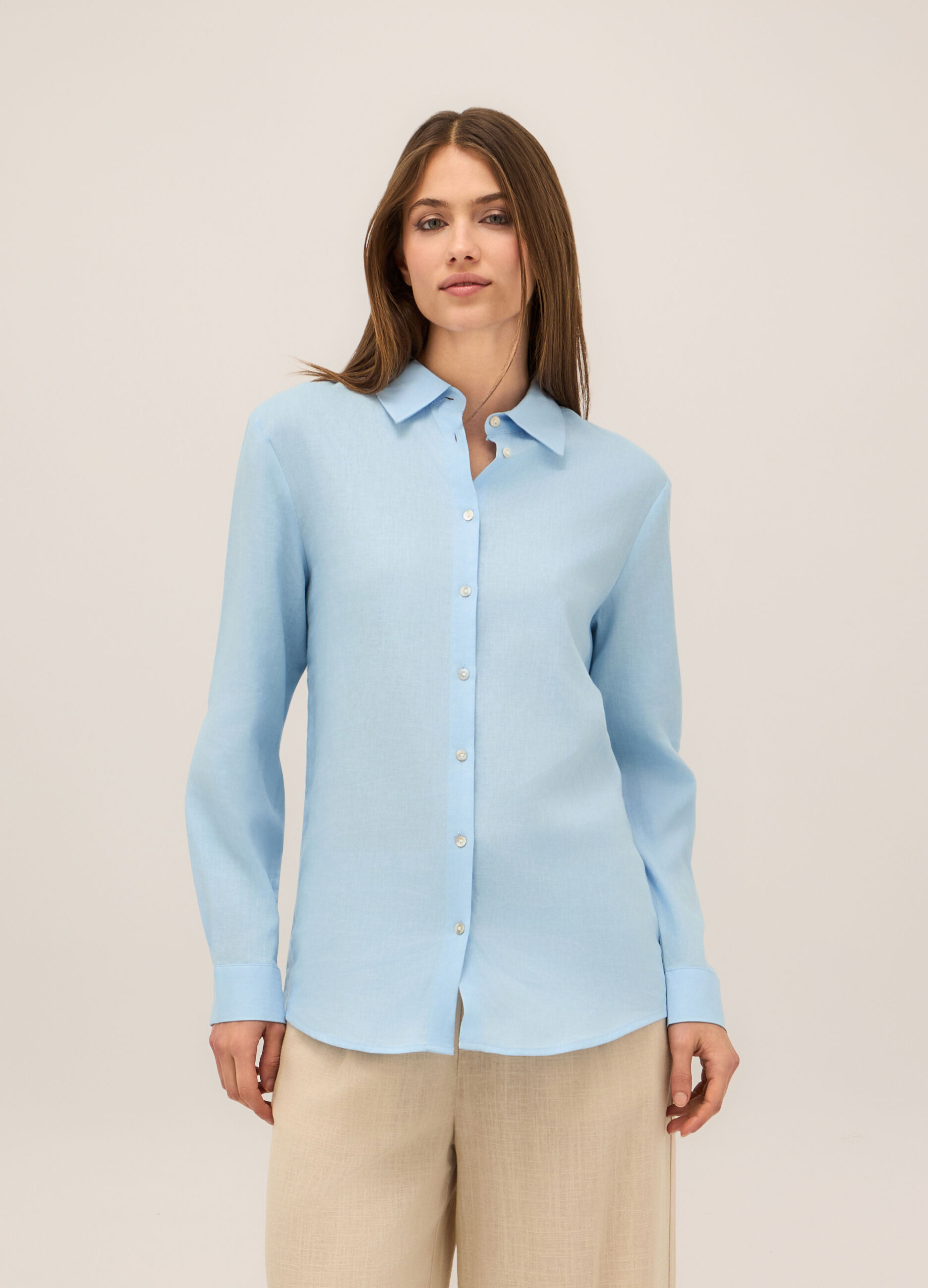 Camicia misto lino donna