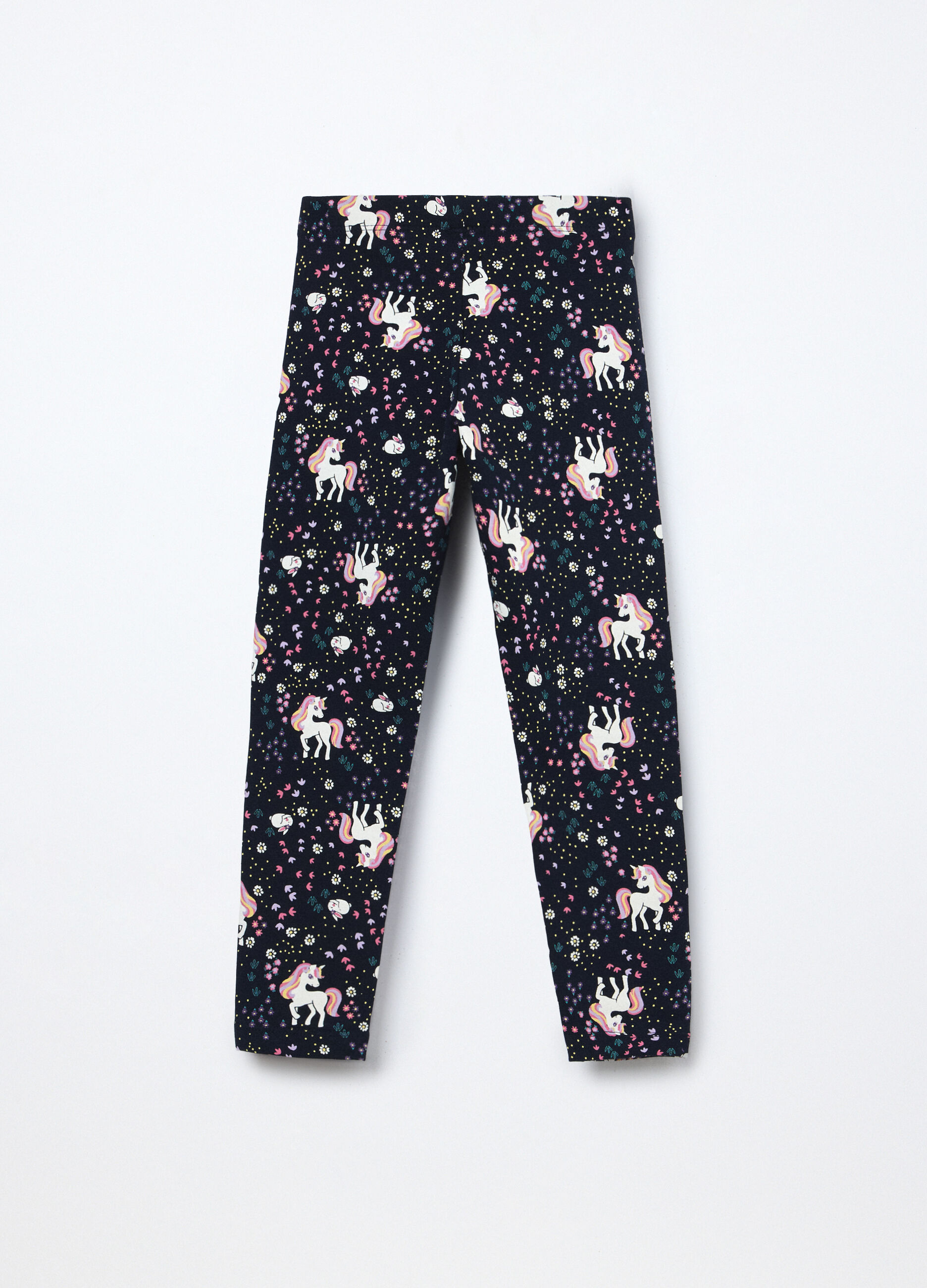 Leggings in french terry di cotone stretch bambina_1
