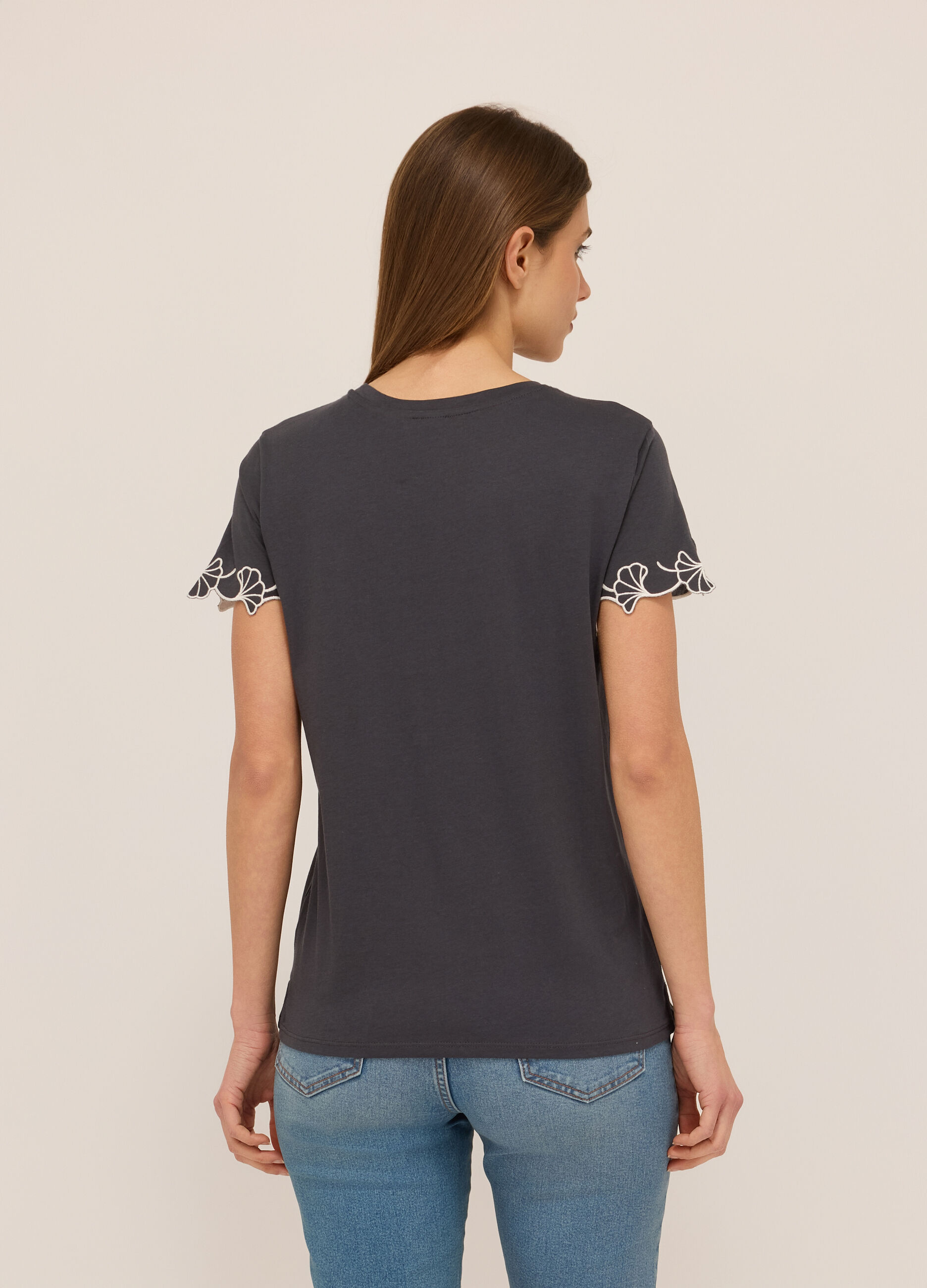 T-shirt in jersey di puro cotone donna_1