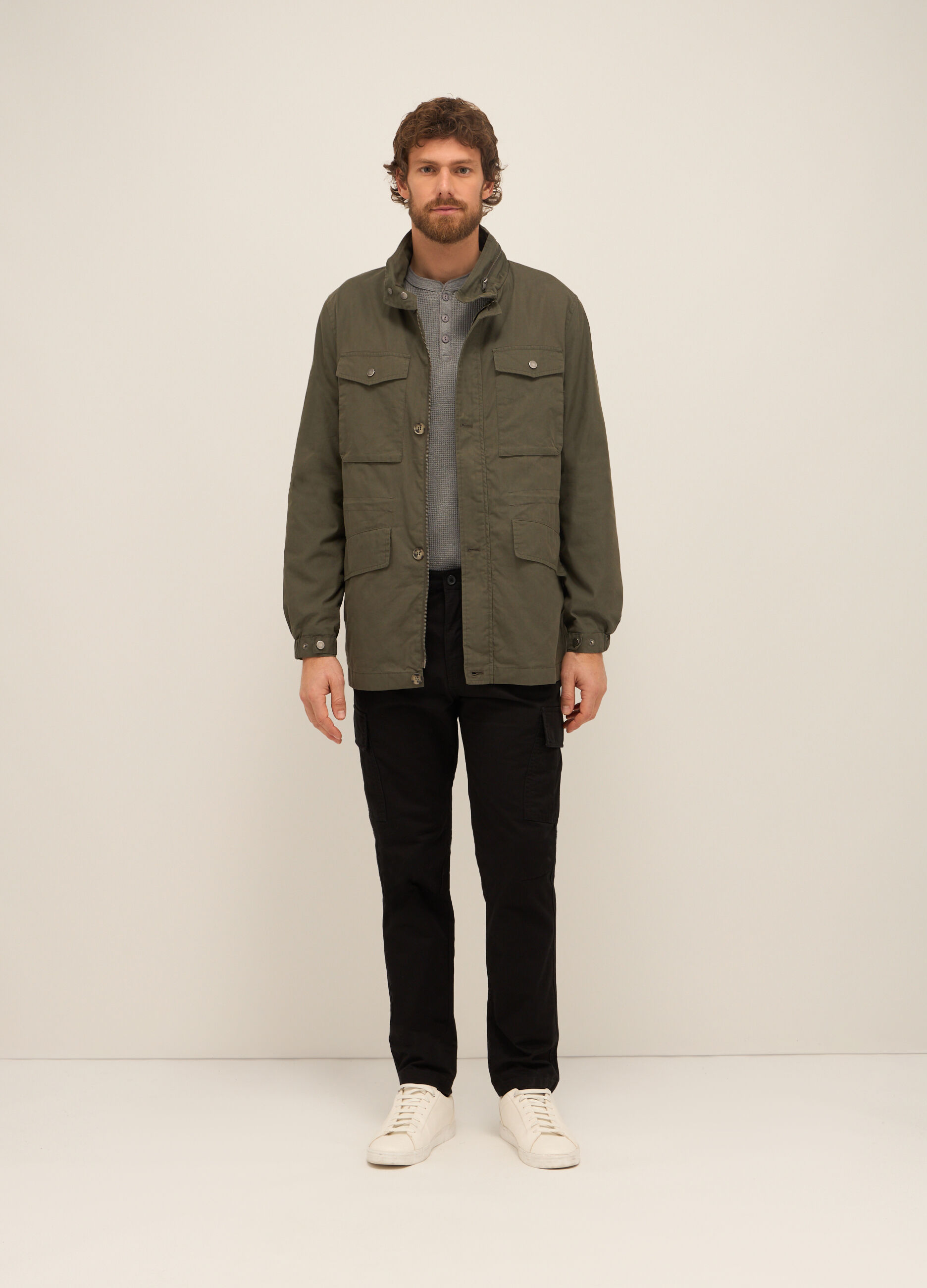 Parka leggero in misto cotone uomo_0