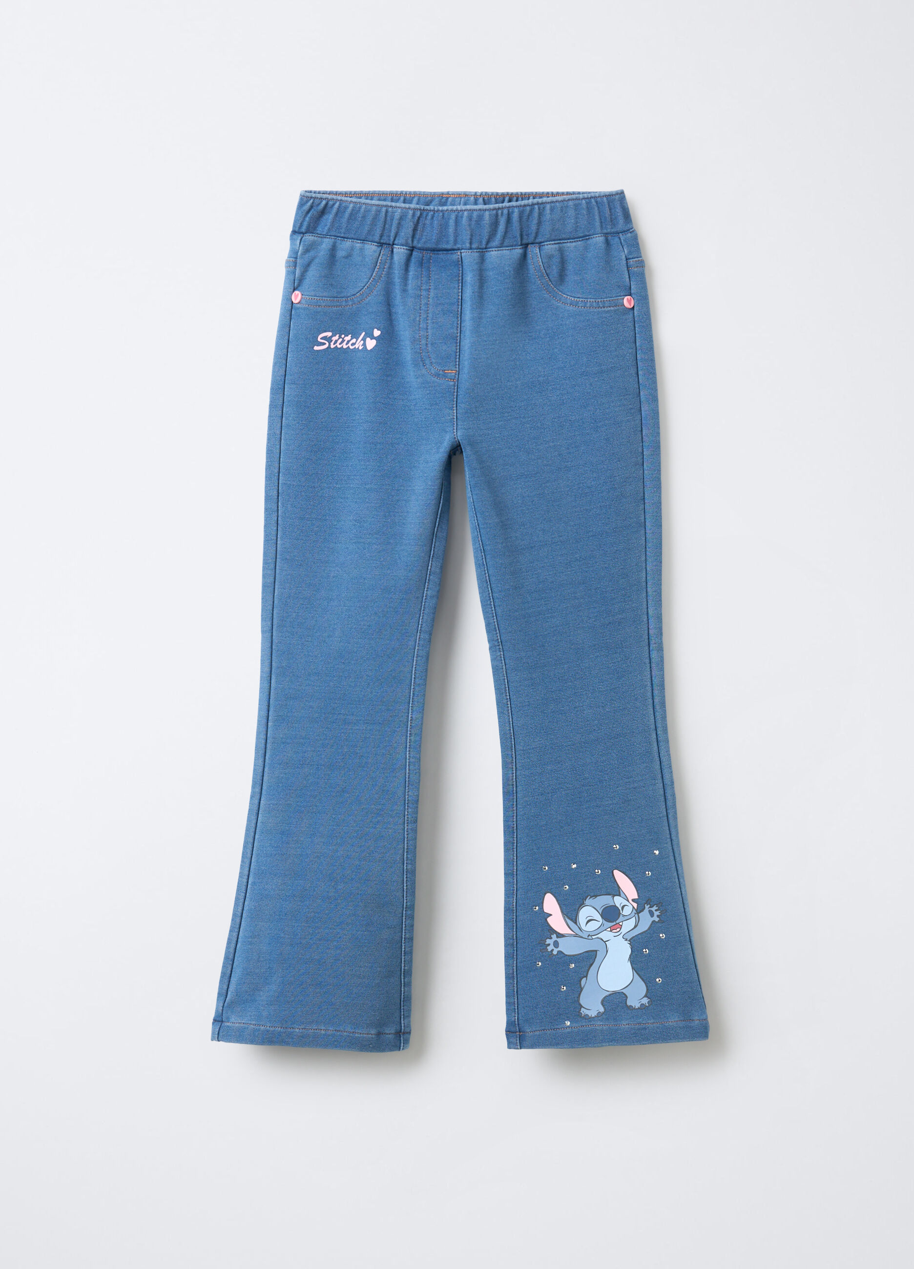 Jeggings Disney in misto cotone garzato stretch denim Flare Fit bambina_0
