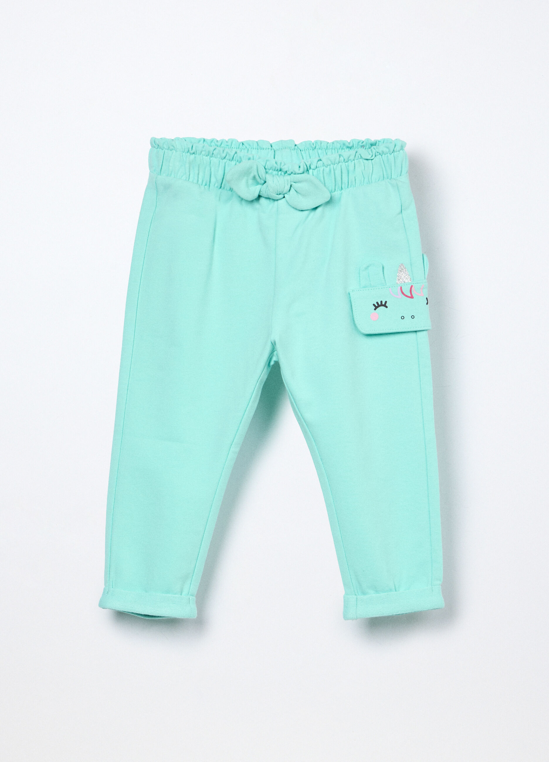 Jogger in french terry di cotone stretch neonata_0