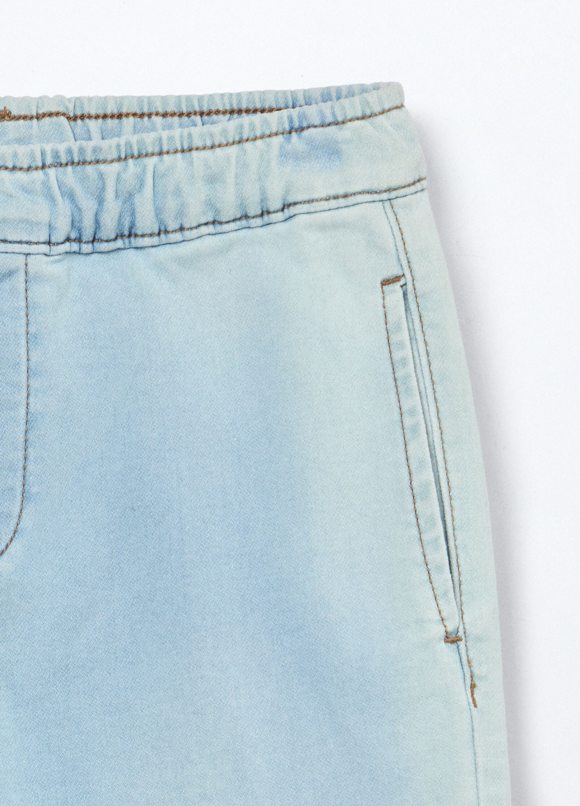 Jogger cargo in denim misto cotone ragazzo_2