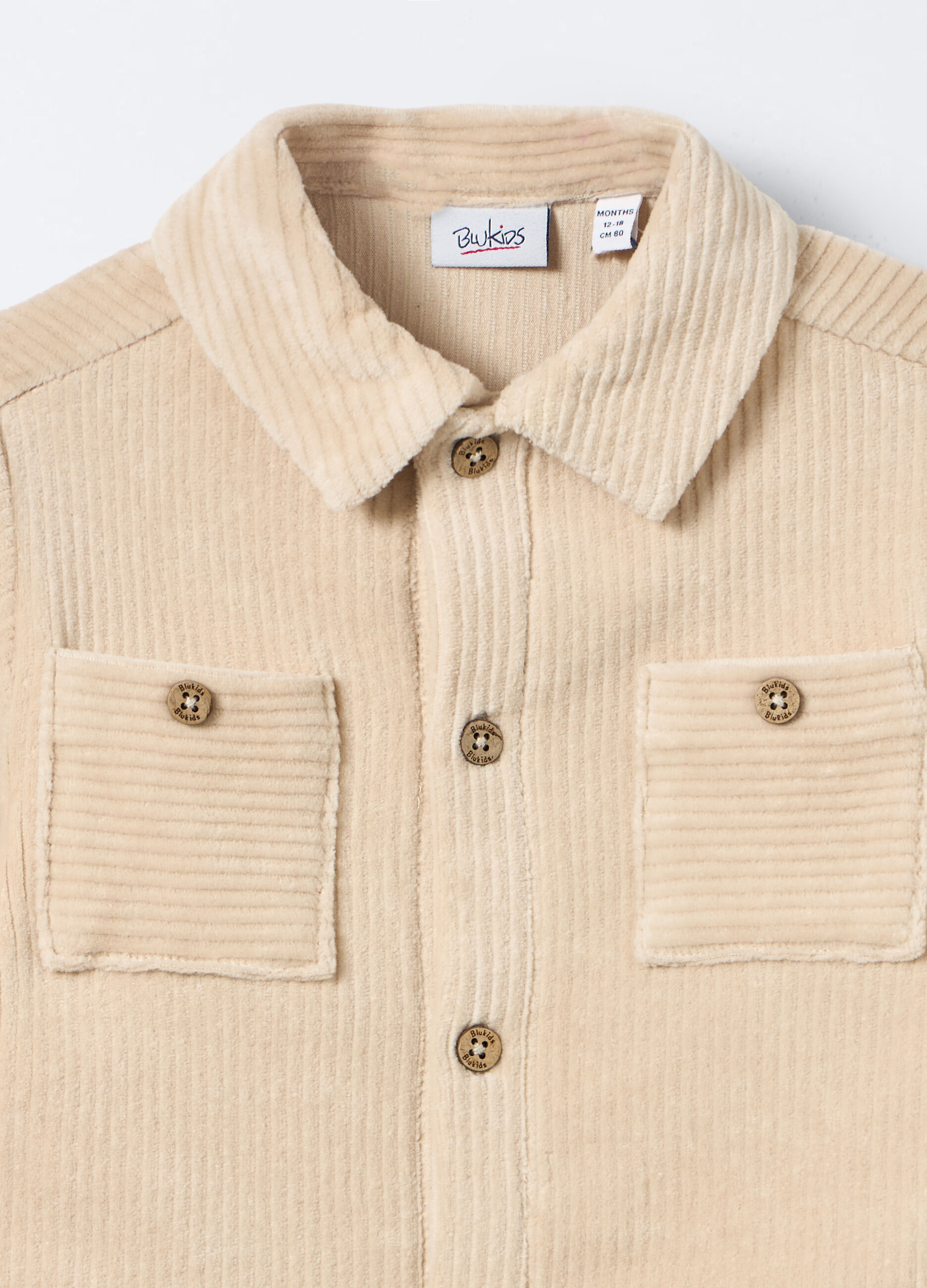 Camicia relaxed fit in ciniglia di cotone stretch bimbo_2