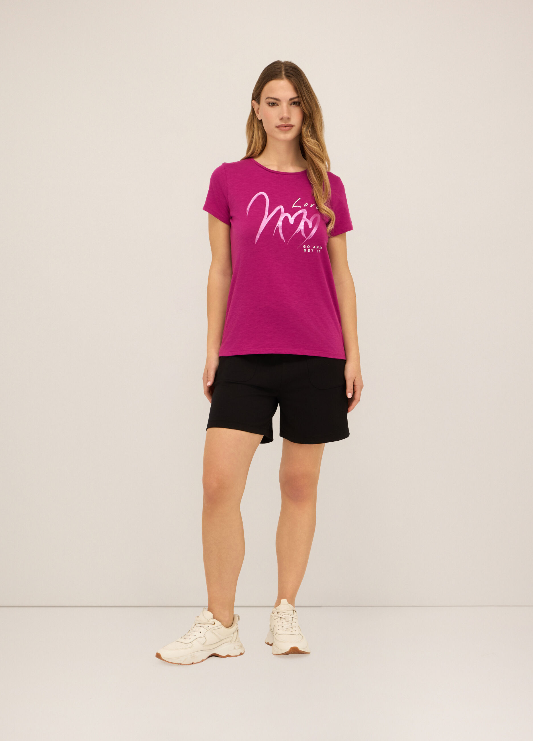 Shorts in french terry di puro cotone donna