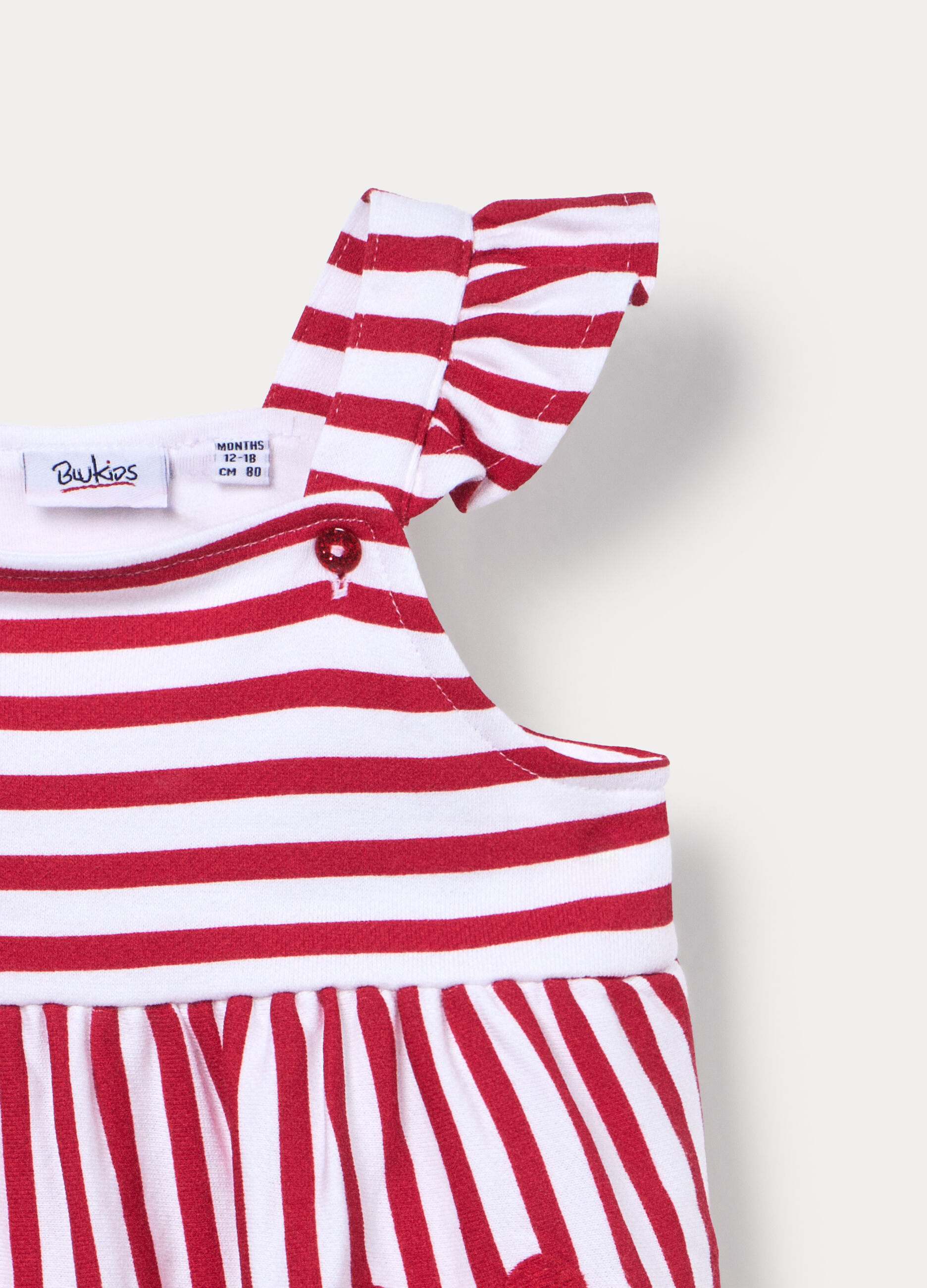 Vestito a righe in french terry di puro cotone _2