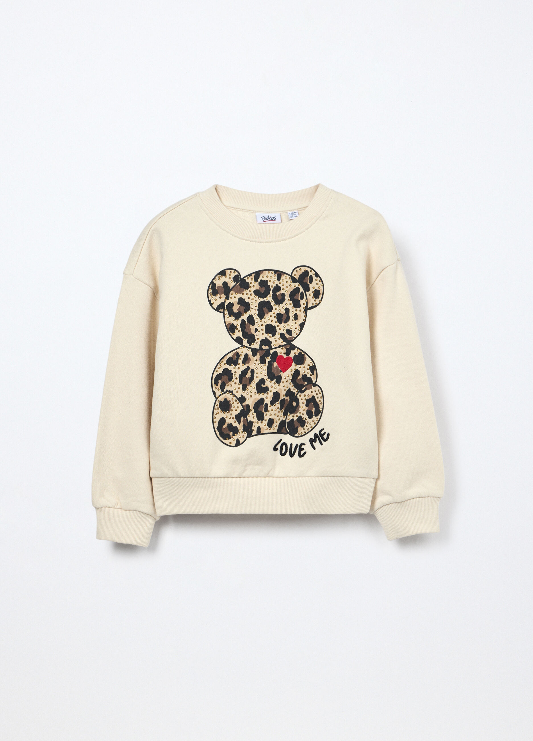 Felpa in french terry di puro cotone bambina_0