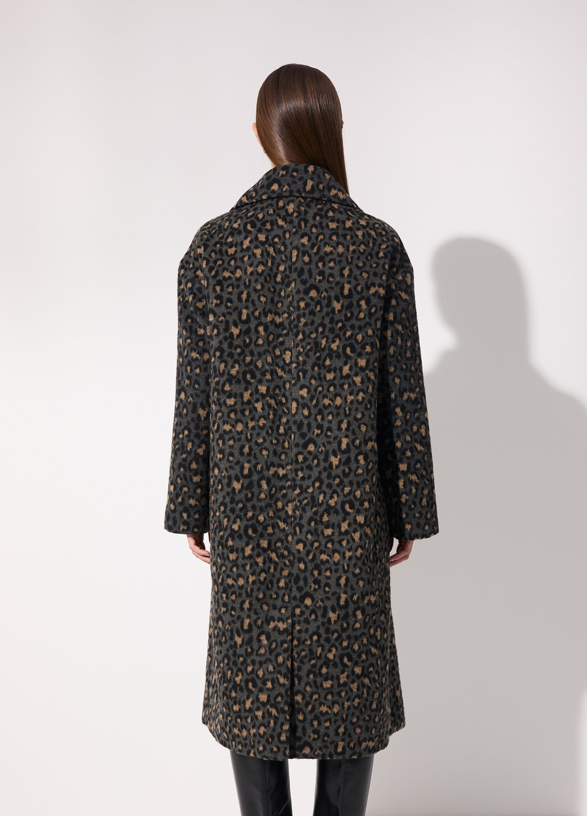 Cappotto doppiopetto in jacquard animalier donna_2