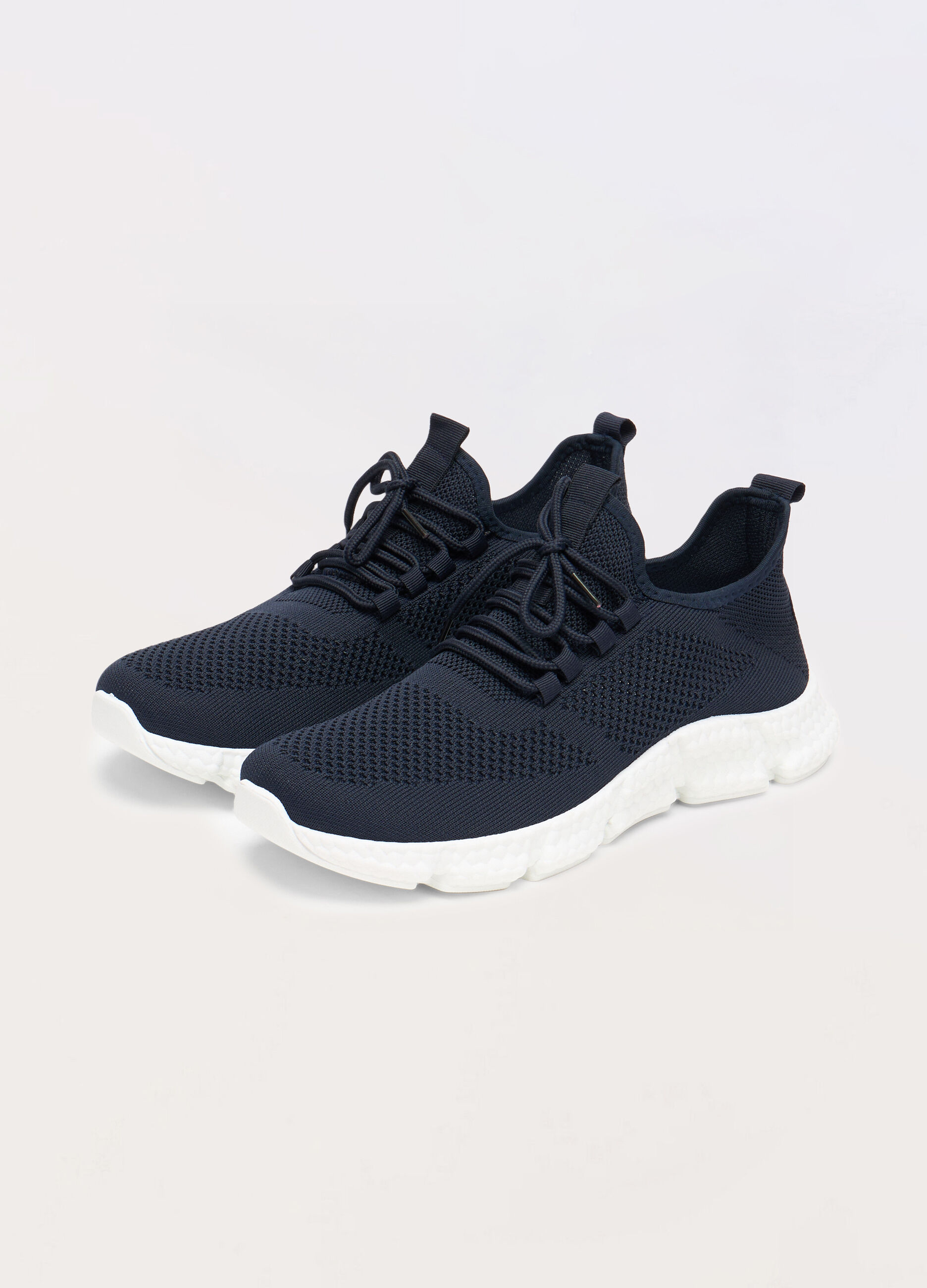 Sneaker con lacci in maglia uomo_1