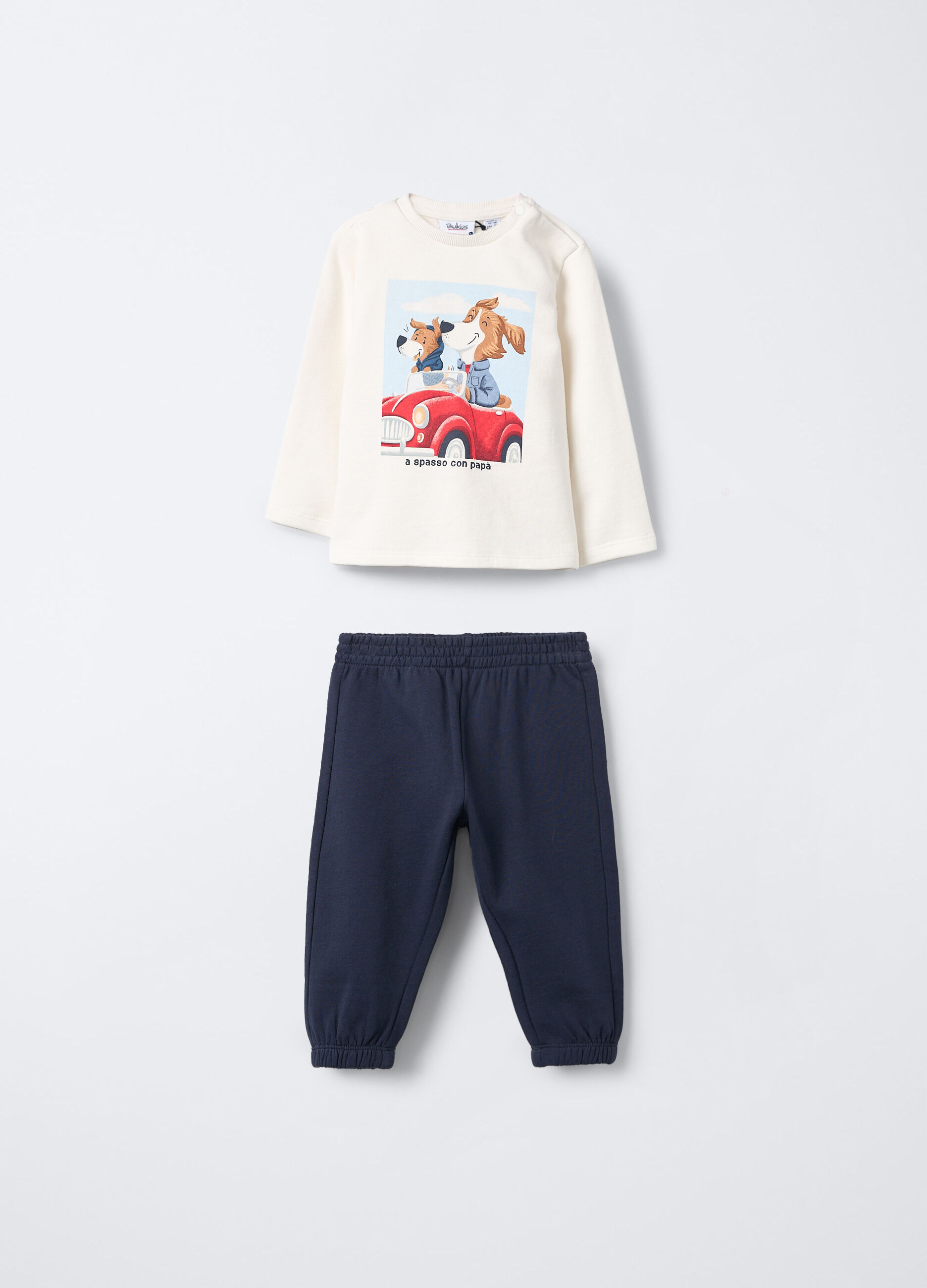 Jogging set in puro cotone garzato bimbo_0