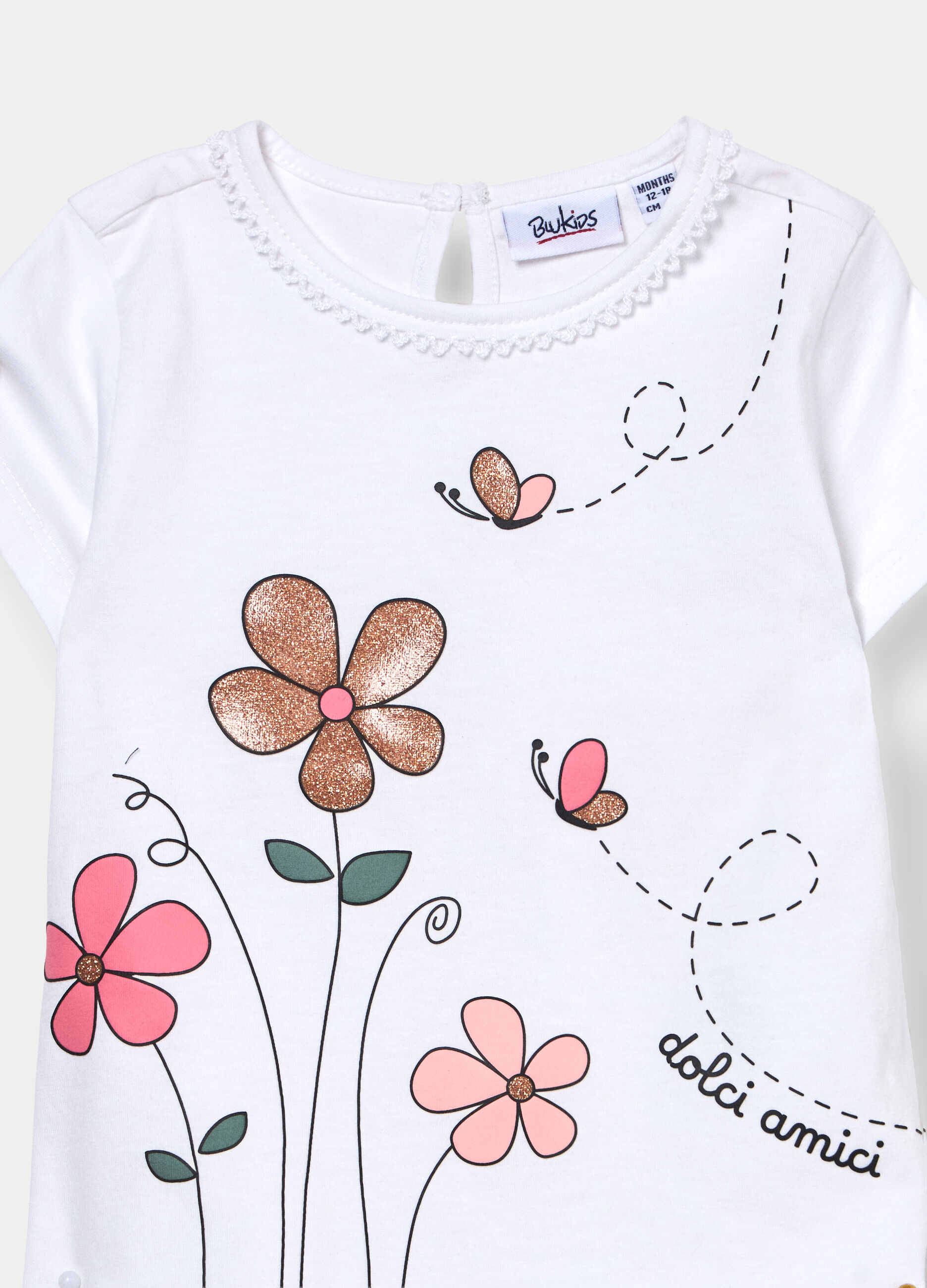 T-shirt girocollo in jersey di cotone stretch bimba_2