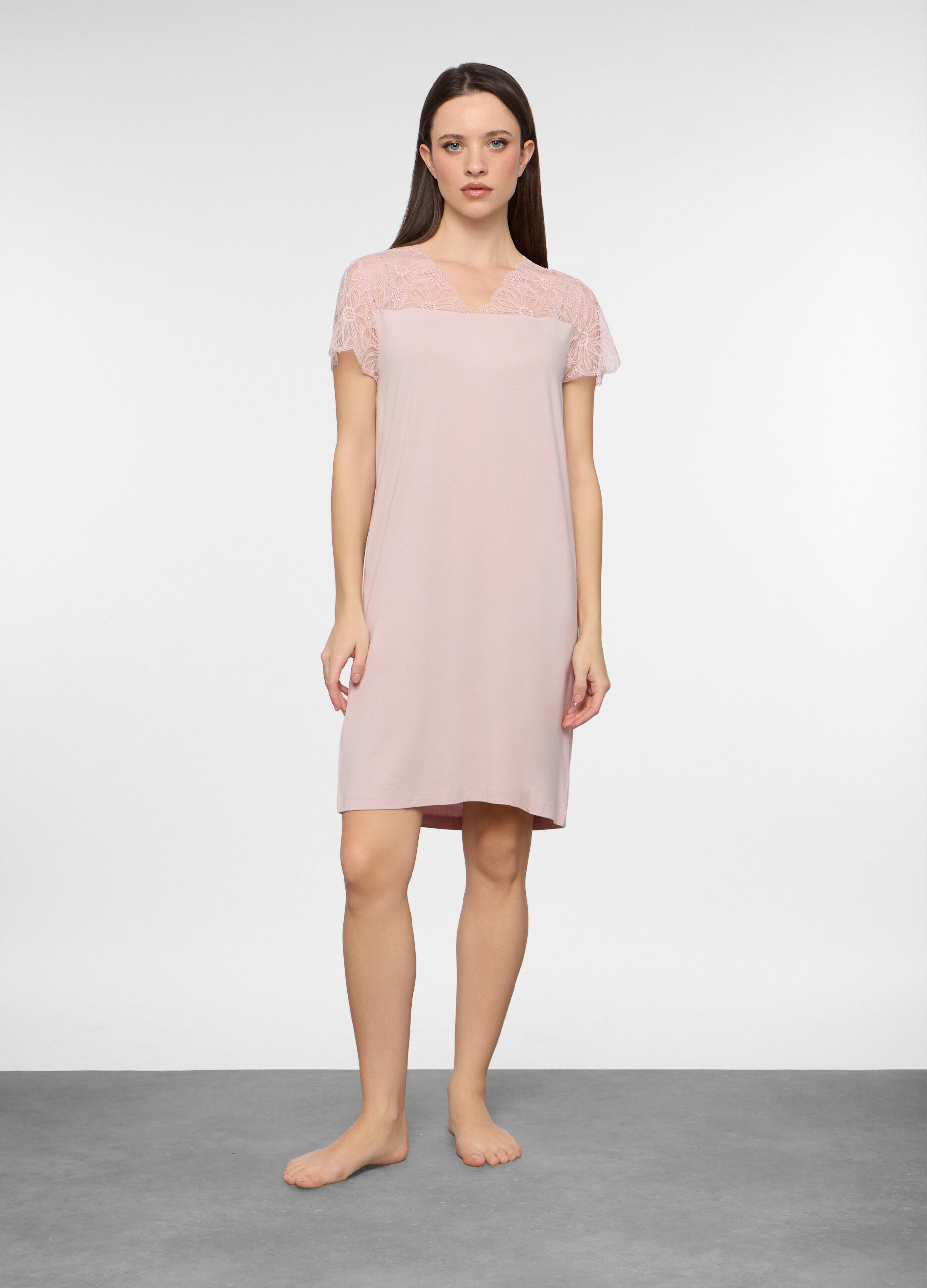 Camicia da notte in jersey di modal stretch donna_0