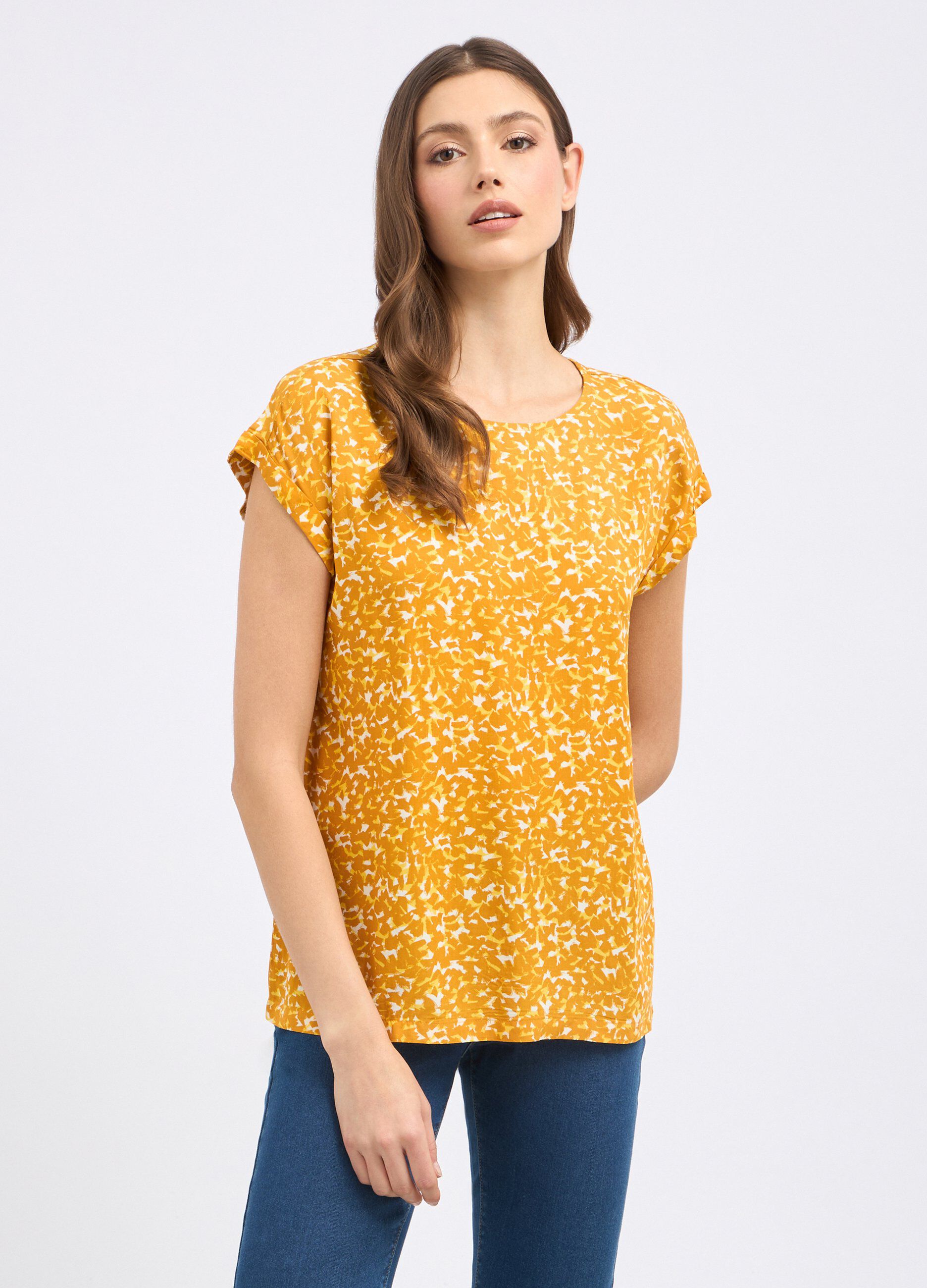 Blusa in pura viscosa con stampa donna_0